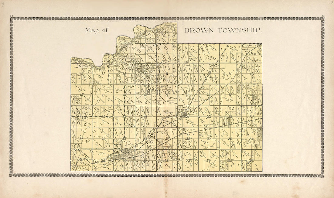 This old map of Map of Brown Township from Illustrated Atlas of Montgomery County, Indiana from 1898 was created by F. Hoffman in 1898