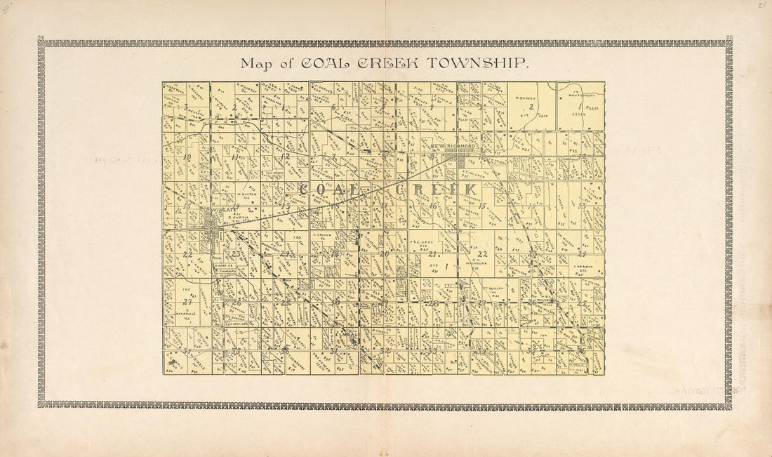 This old map of Map of Coal Creek Township from Illustrated Atlas of Montgomery County, Indiana from 1898 was created by F. Hoffman in 1898