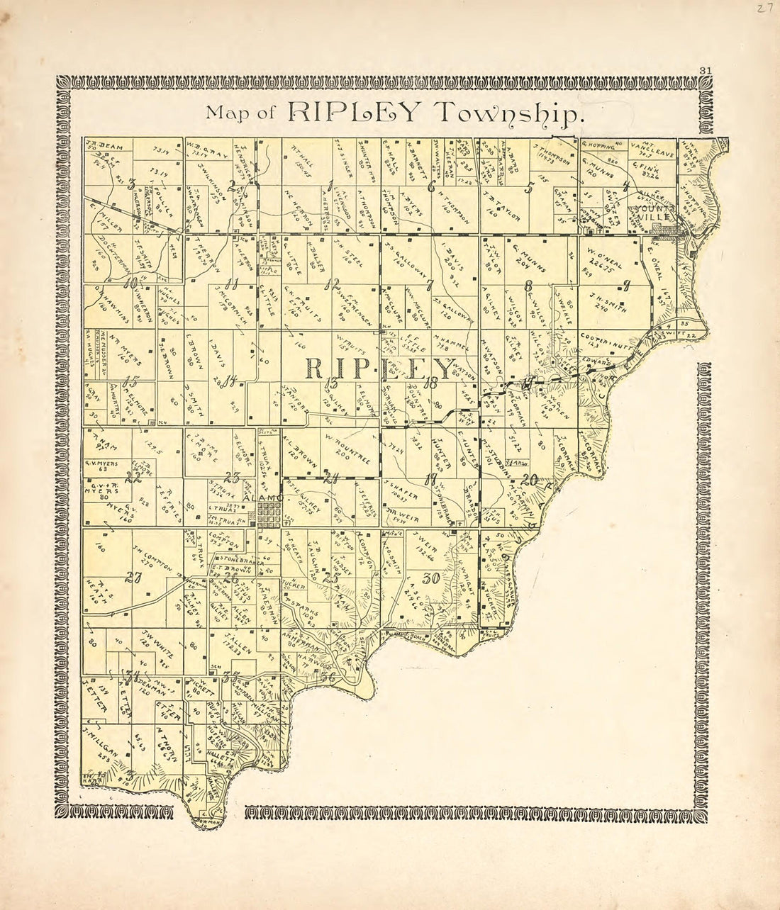 This old map of Map of Ripley Township from Illustrated Atlas of Montgomery County, Indiana from 1898 was created by F. Hoffman in 1898