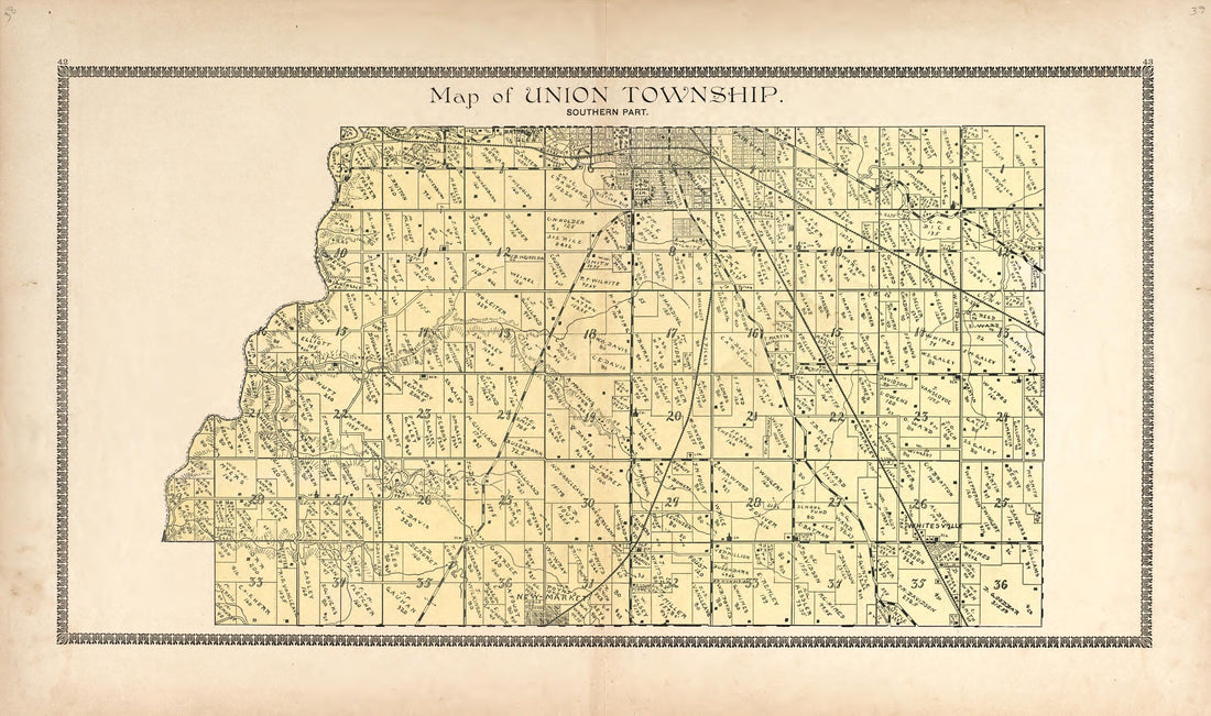 This old map of Map of Union Township from Illustrated Atlas of Montgomery County, Indiana from 1898 was created by F. Hoffman in 1898