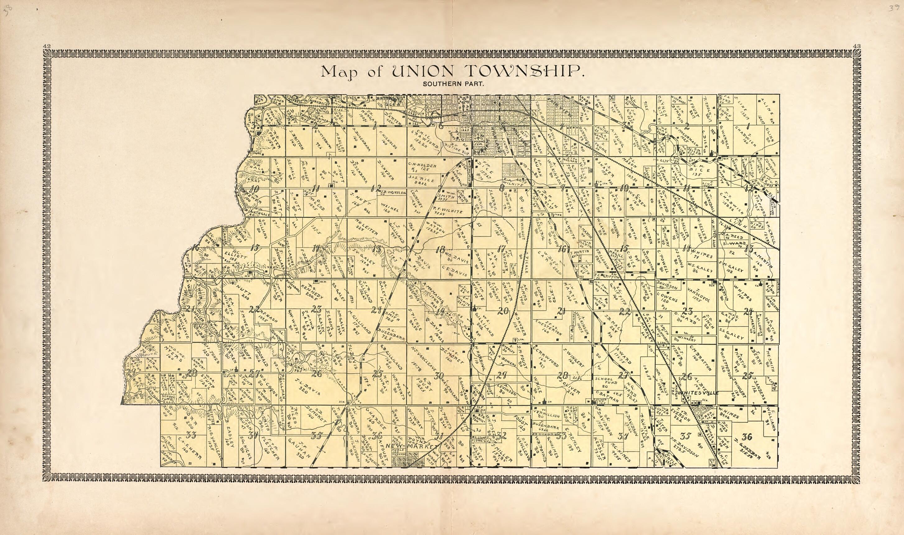 This old map of Map of Union Township from Illustrated Atlas of Montgomery County, Indiana from 1898 was created by F. Hoffman in 1898
