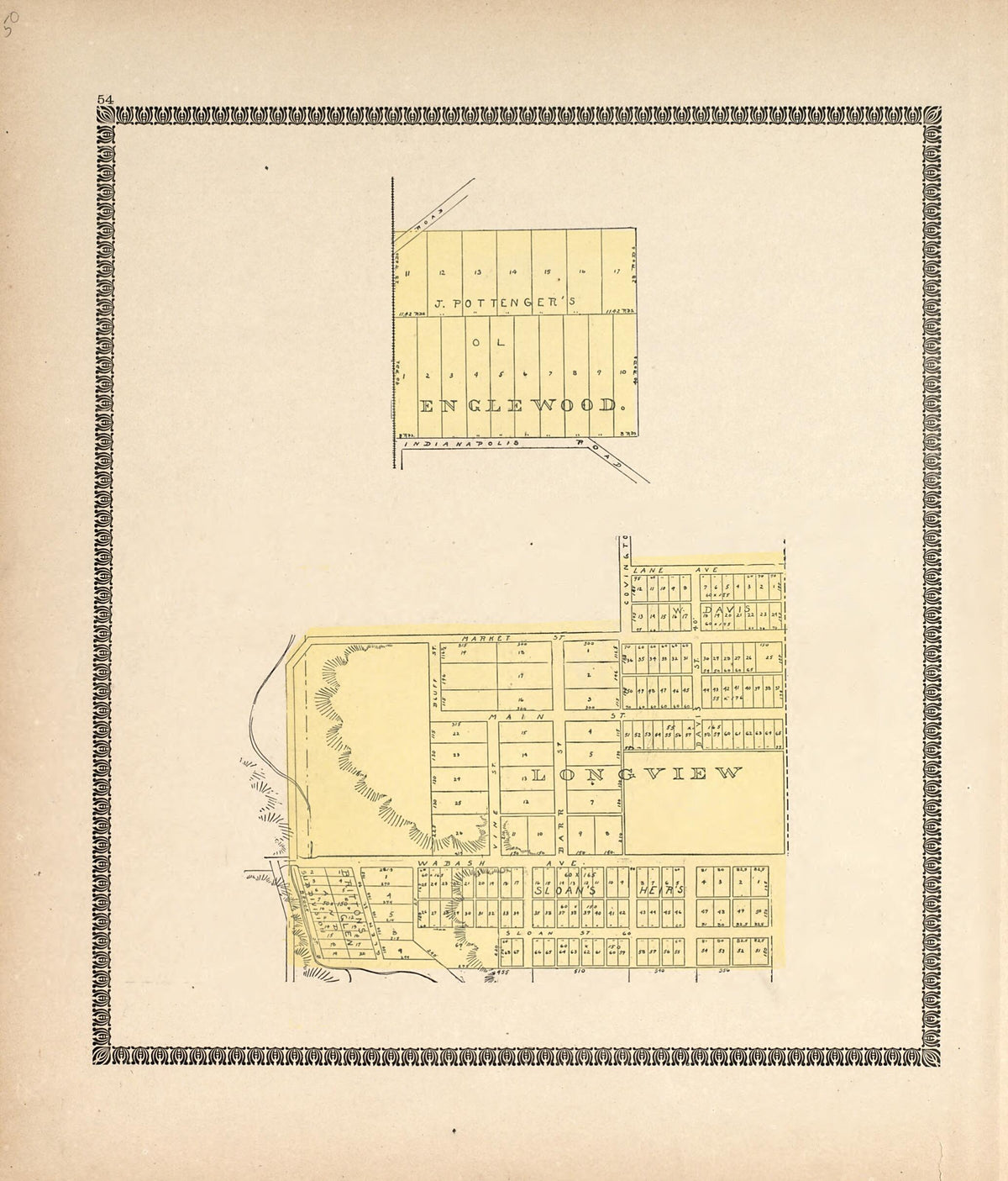 Englewood; Longview from Illustrated Atlas of Montgomery County, Indiana 1898 by Relic Map Company