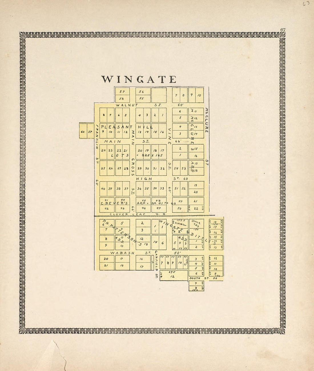 This old map of Wingate from Illustrated Atlas of Montgomery County, Indiana from 1898 was created by F. Hoffman in 1898