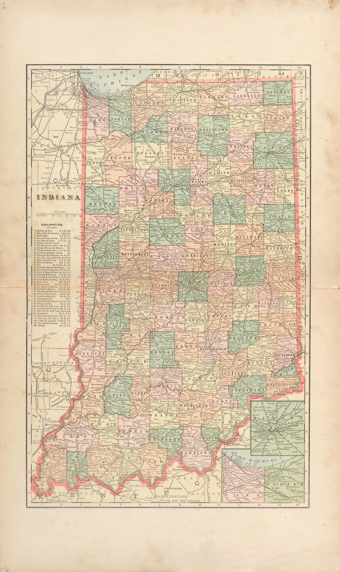 This old map of Indiana from Illustrated Atlas of Montgomery County, Indiana from 1898 was created by F. Hoffman in 1898