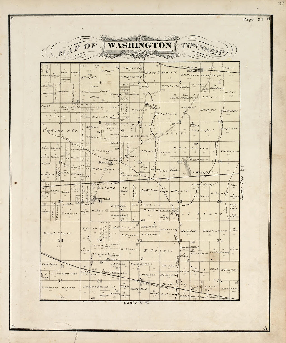Map of Washington Township from Hardesty&