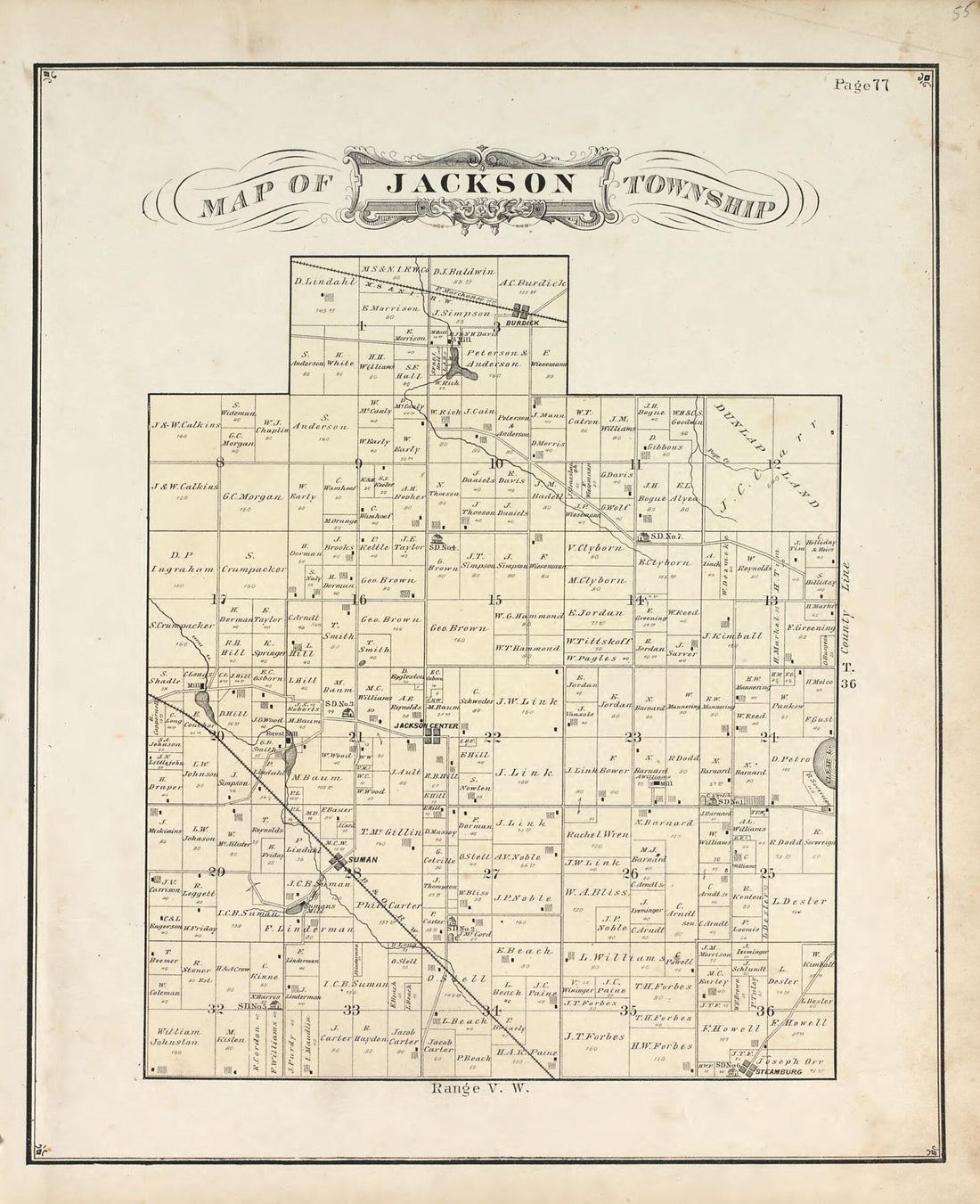 This old map of Map of Jackson Township from Hardesty&