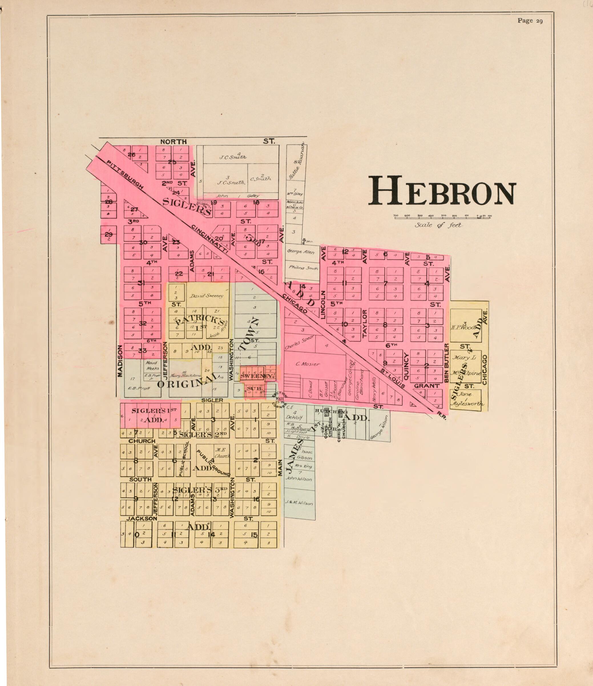 This old map of Hebron from Atlas of Porter County, Indiana : from 1895 was created by Lee and Lee in 1895