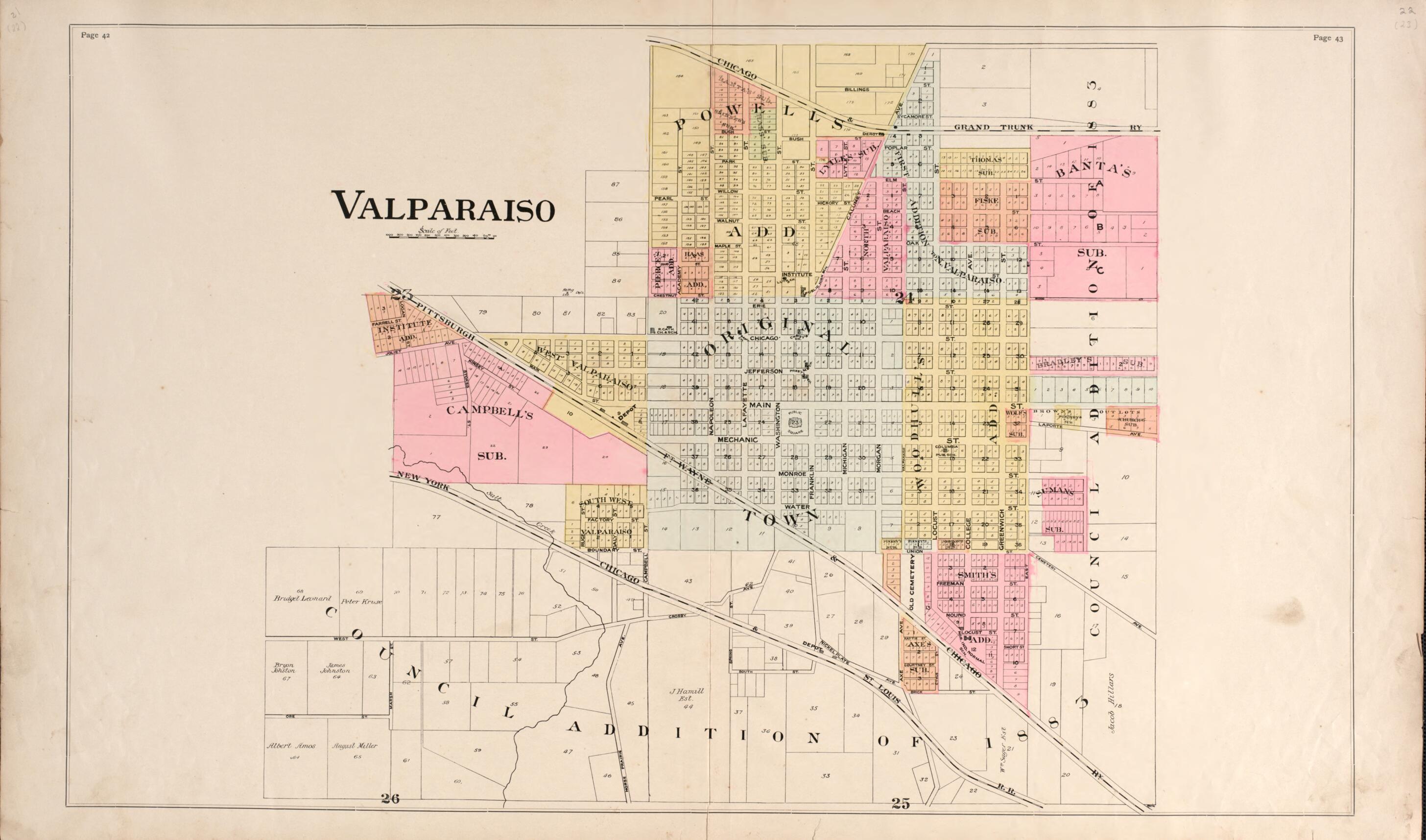 This old map of Valparaiso from Atlas of Porter County, Indiana : from 1895 was created by Lee and Lee in 1895