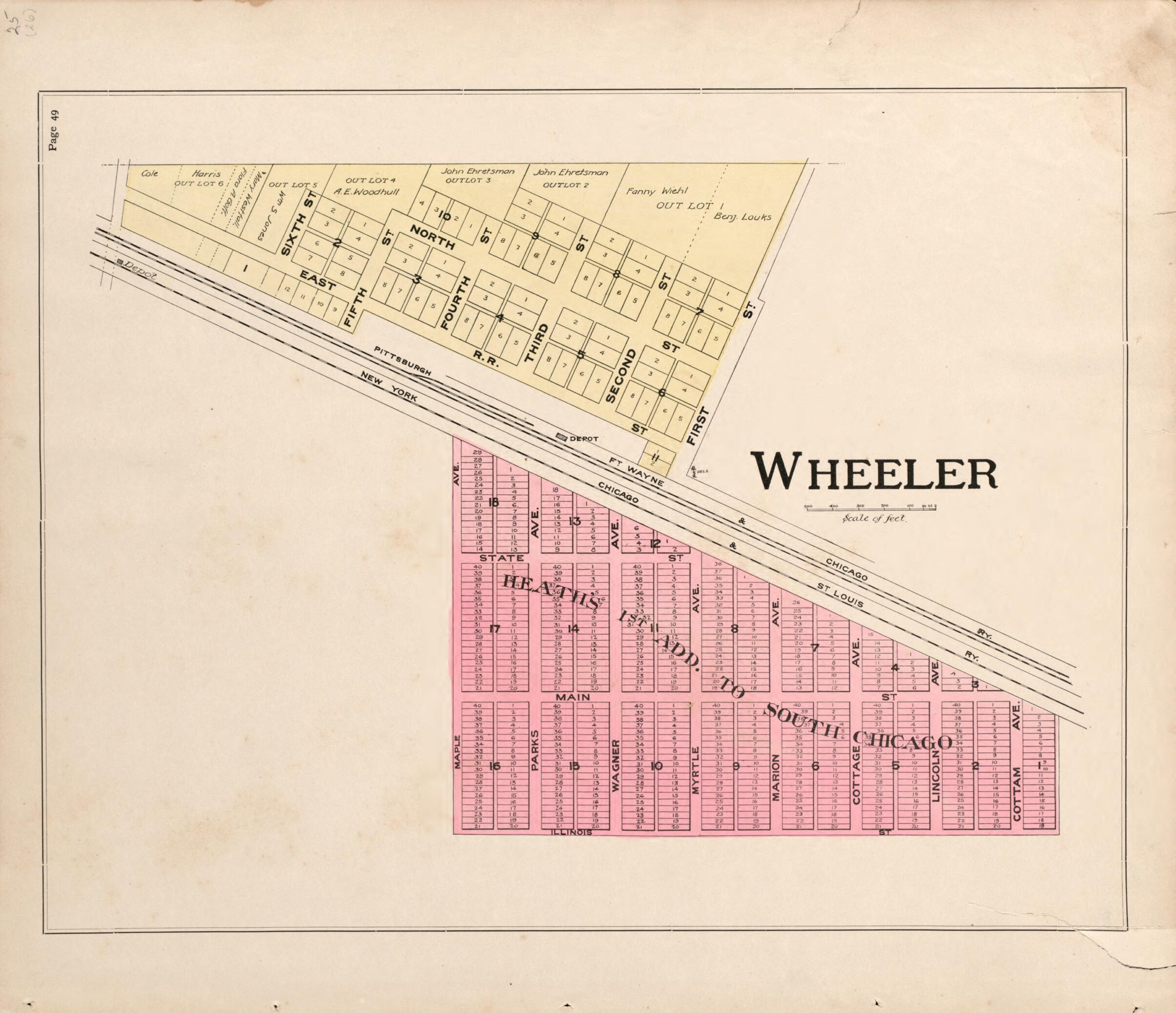 This old map of Wheeler from Atlas of Porter County, Indiana : from 1895 was created by Lee and Lee in 1895