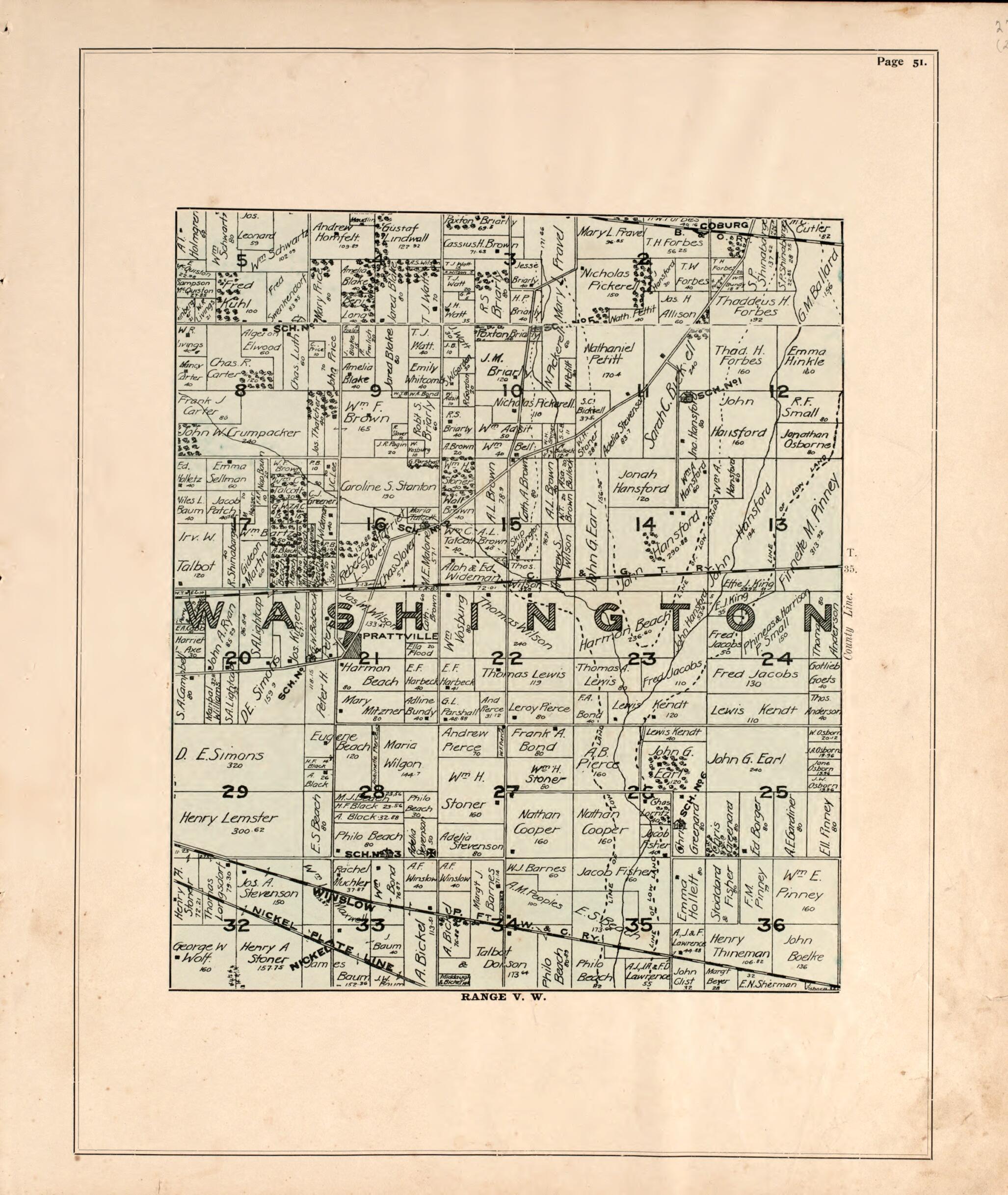 This old map of Washington from Atlas of Porter County, Indiana : from 1895 was created by Lee and Lee in 1895