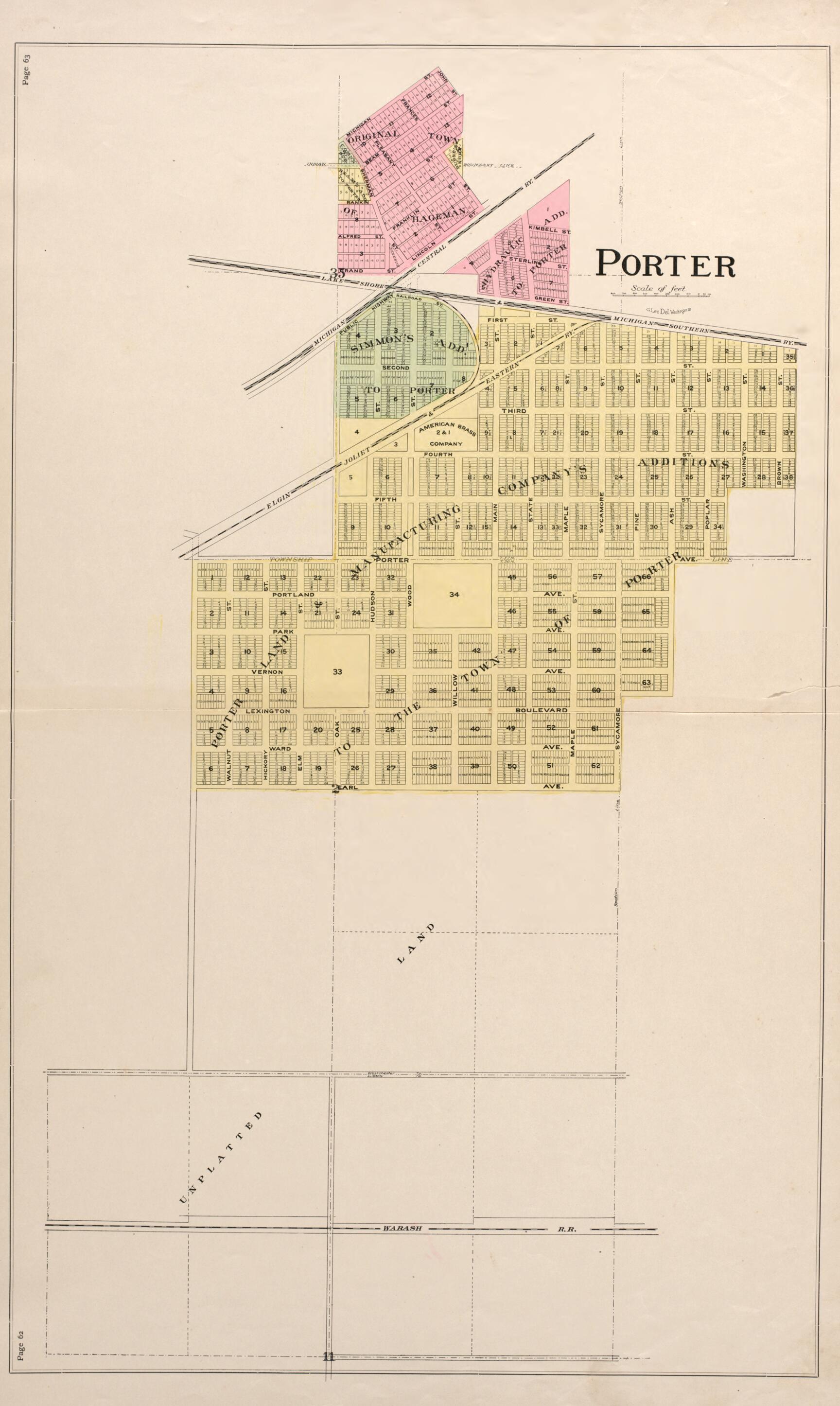 This old map of Porter from Atlas of Porter County, Indiana : from 1895 was created by Lee and Lee in 1895