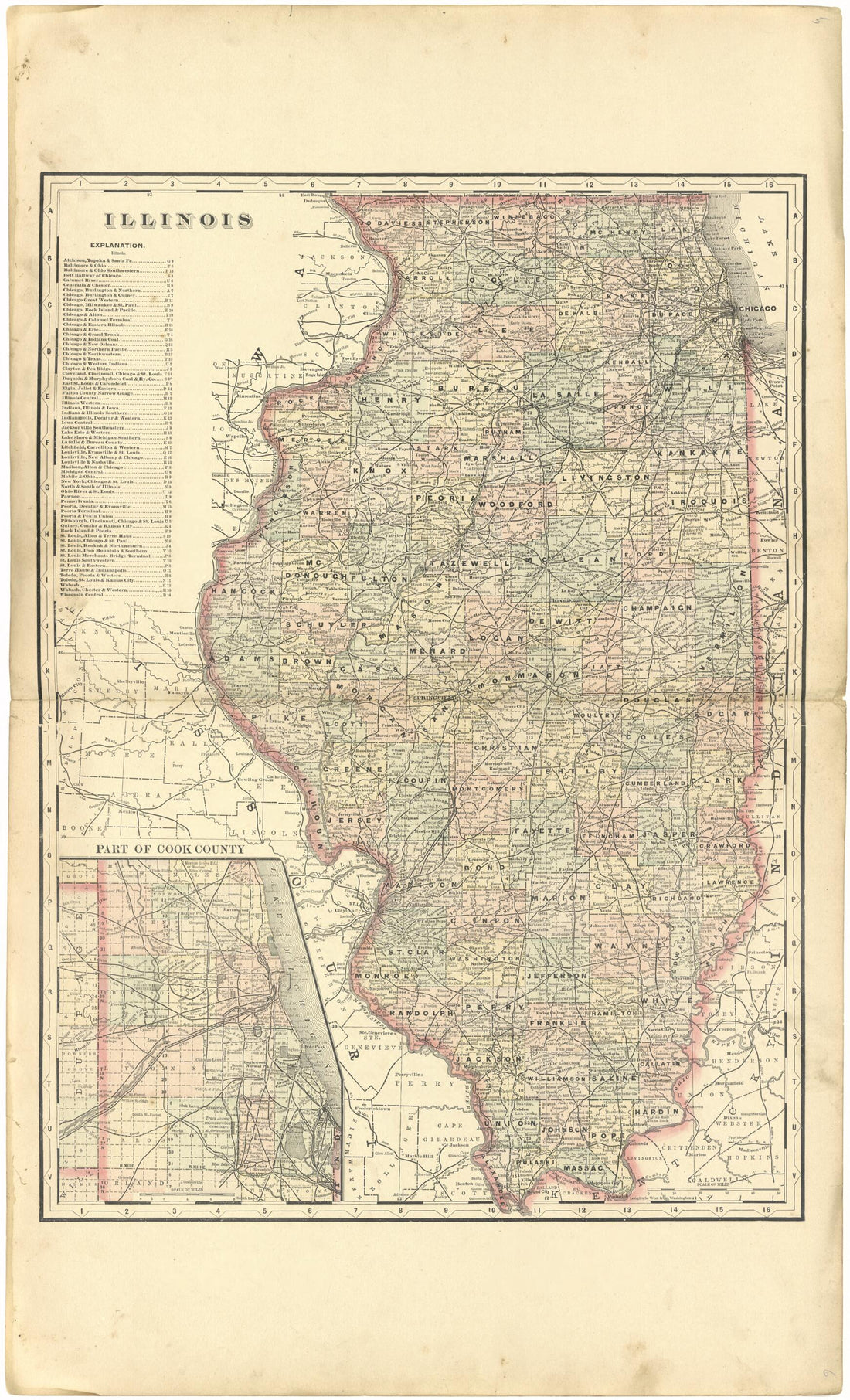 This old map of Illinois from Plat Book of De Witt County, Illinois from 1894 was created by Geo. A. Ogle & Co in 1894