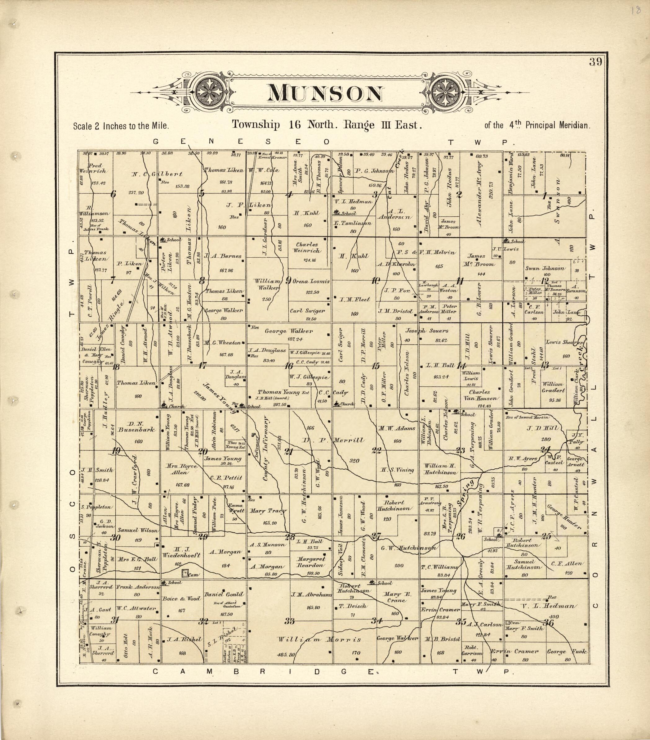 This old map of Munson from Plat Book of Henry County, Illinois from 1893 was created by Geo. A. Ogle & Co in 1893