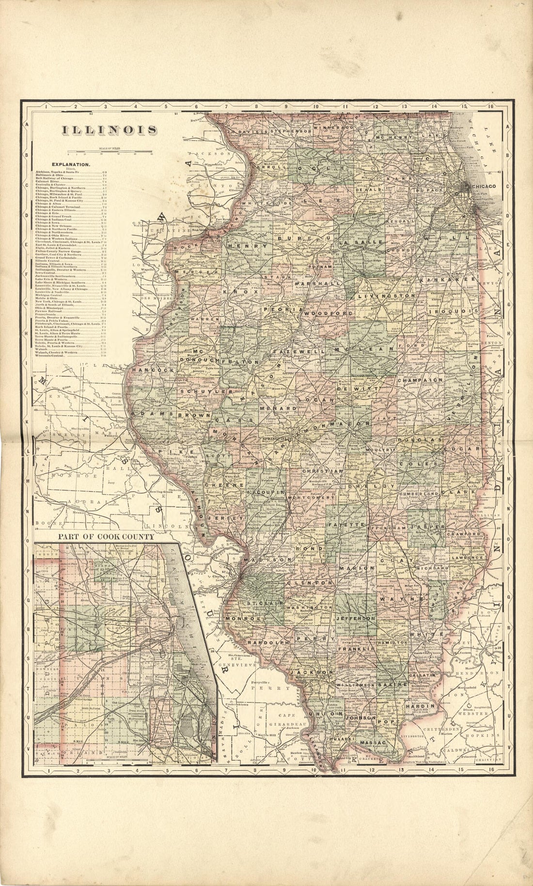 This old map of Illinois from Plat Book of Henry County, Illinois from 1893 was created by Geo. A. Ogle & Co in 1893