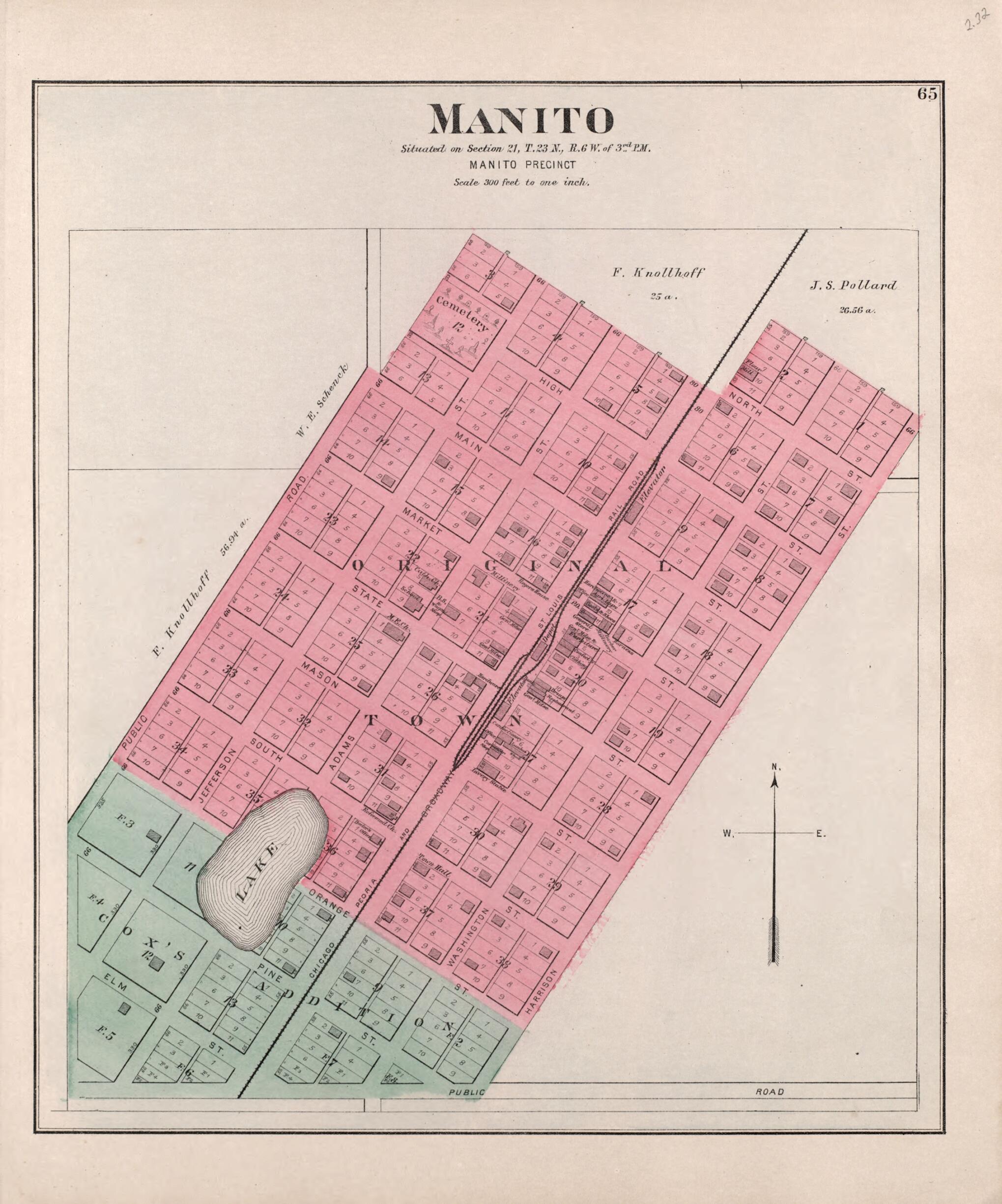 Manito from Plat Book of Mason County, Illinois 1891 by Relic Map Company