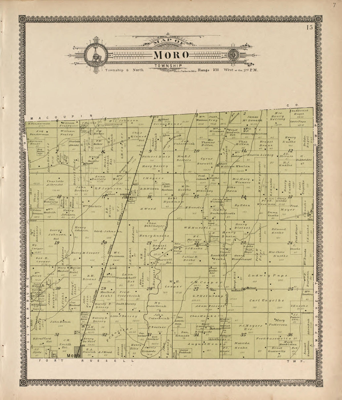 Moro Township from Standard Atlas of Madison County, Illinois 1906 by Relic Map Company