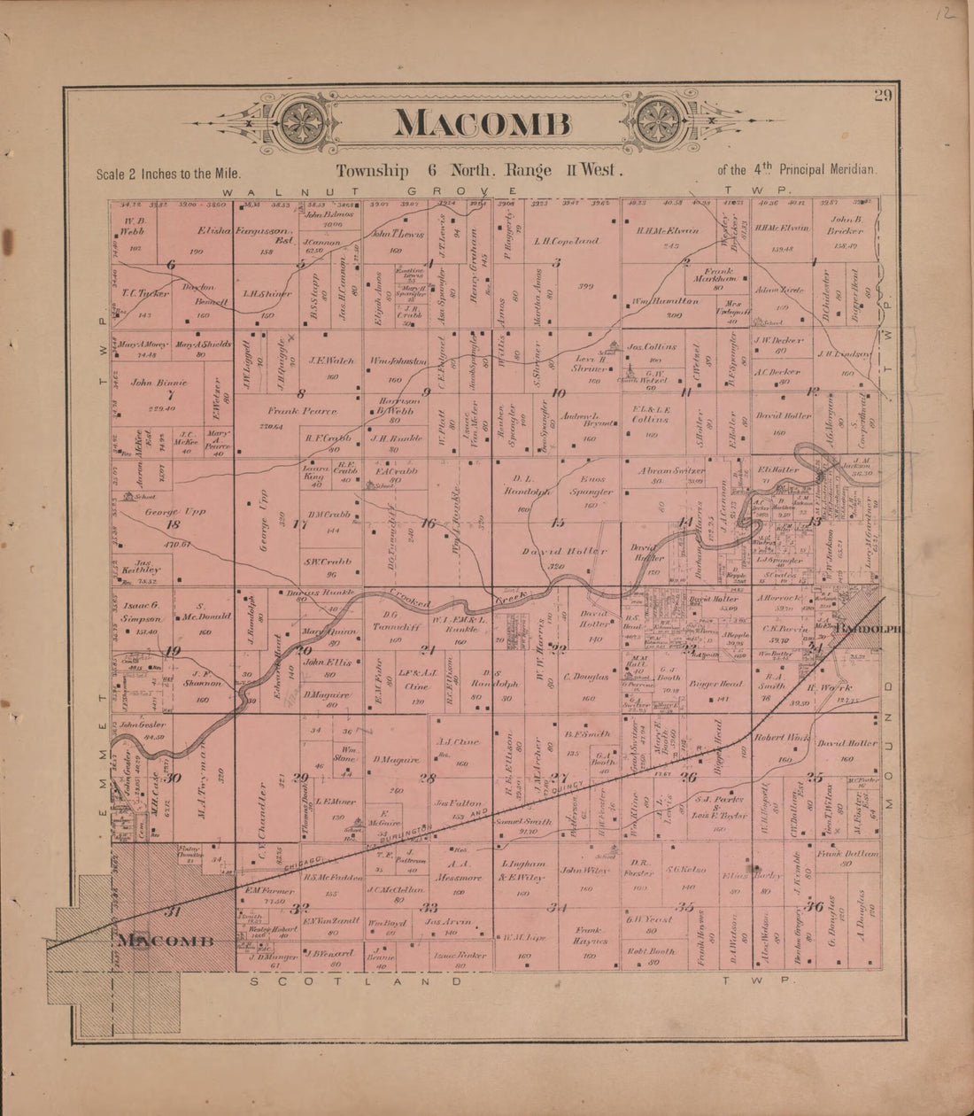 This old map of Macomb from Plat Book of McDonough County, Illinois from 1893 was created by Occidental Publishing Company in 1893