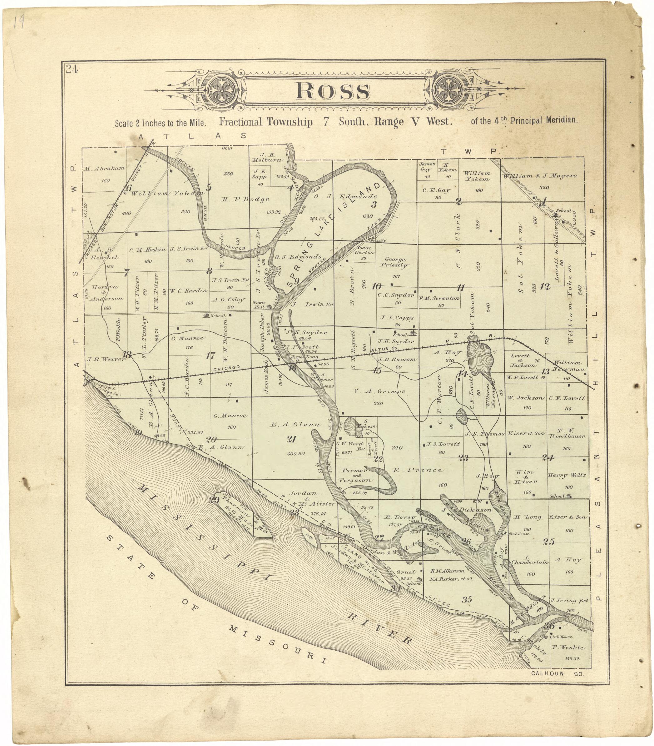 This old map of Ross from Standard Atlas of Pike County, Illinois from 1895 was created by Geo. A. Ogle & Co in 1895