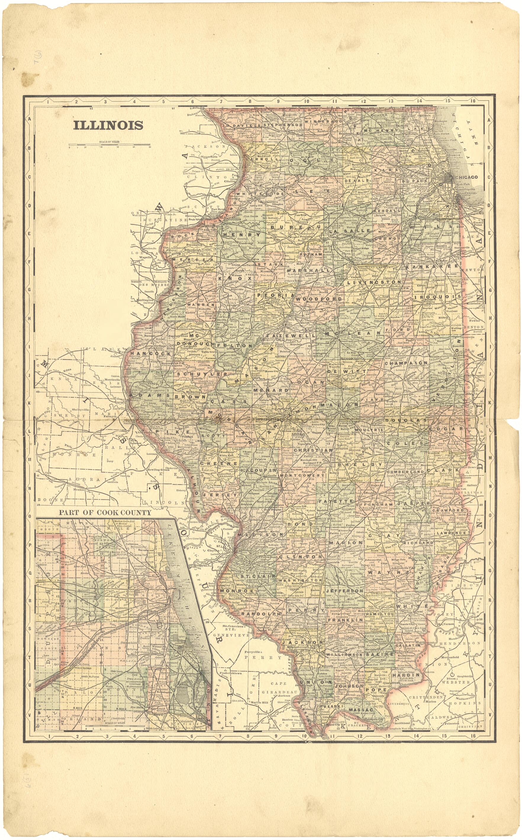 This old map of Illinois from Plat Book of Tazewell County, Illinois from 1891 was created by Occidental Publishing Company in 1891