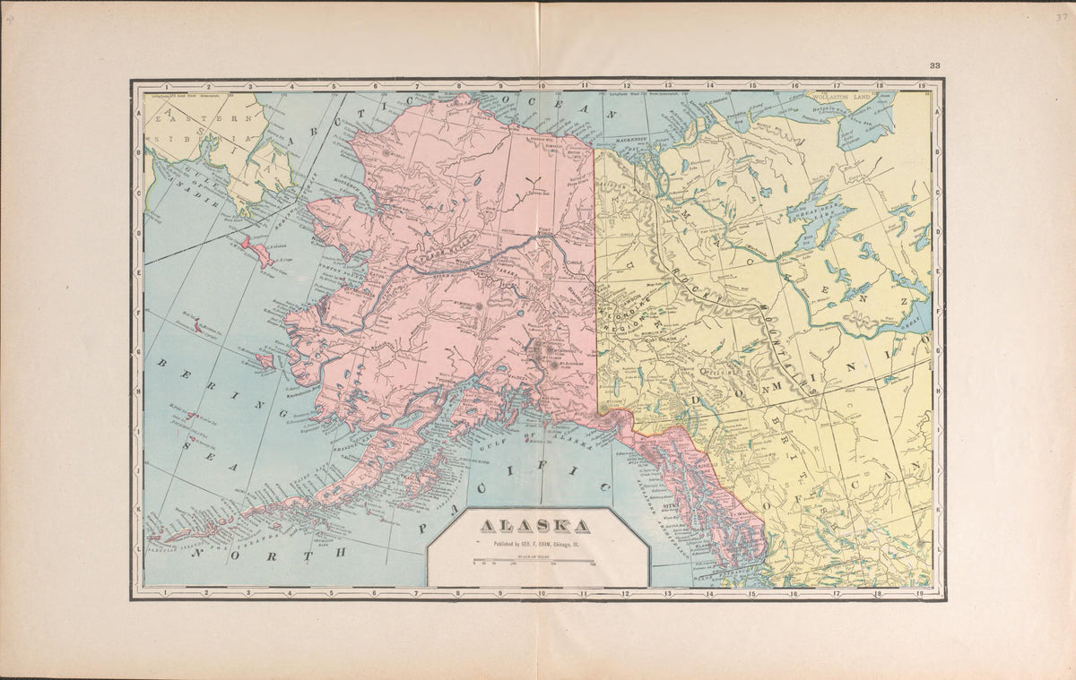 Alaska from Atlas, Benzie Co., Michigan 1901 by Relic Map Company
