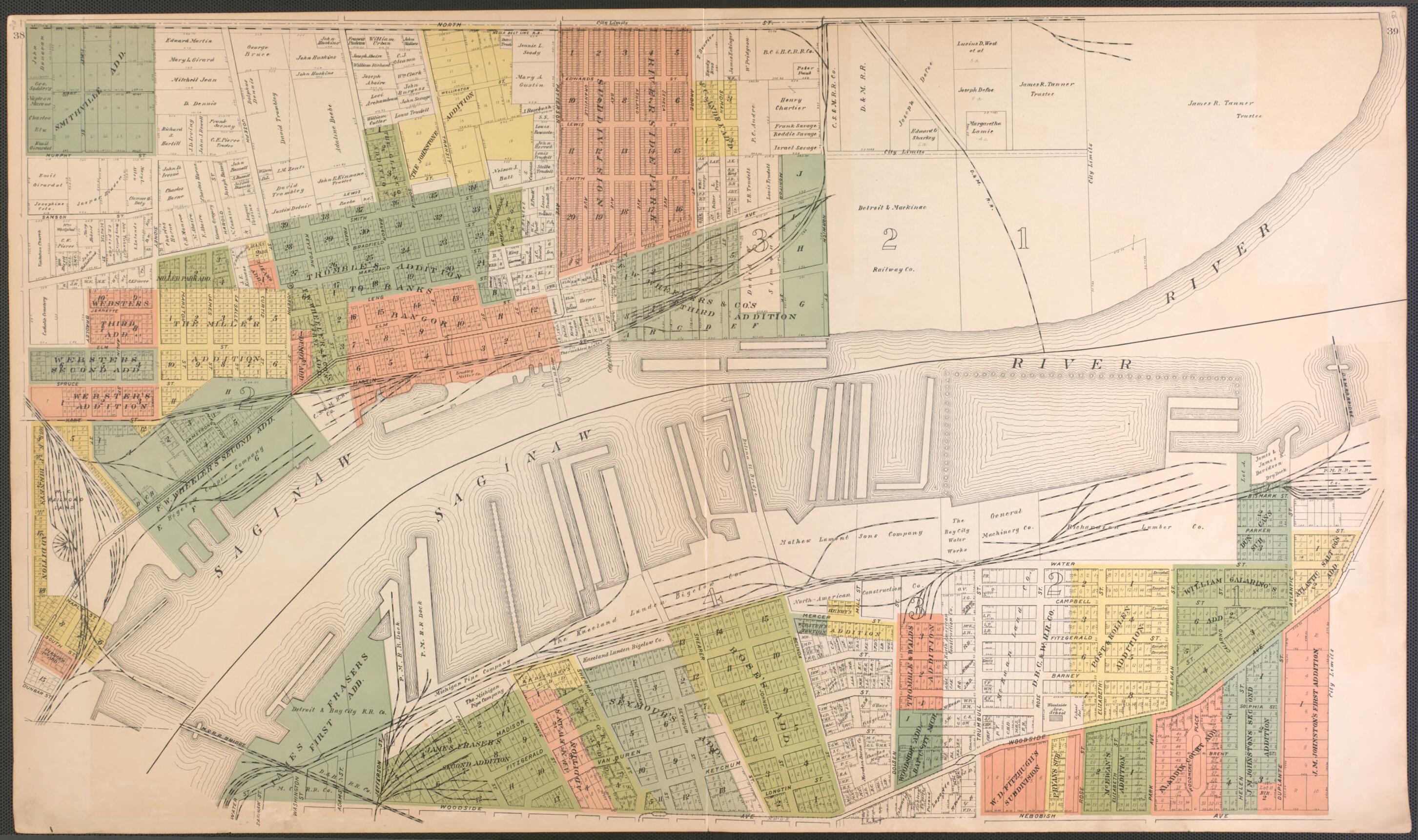 This old map of Bay City - 1 from Atlas of Bay County, Michigan from 1916 was created by Standard Map Company in 1916