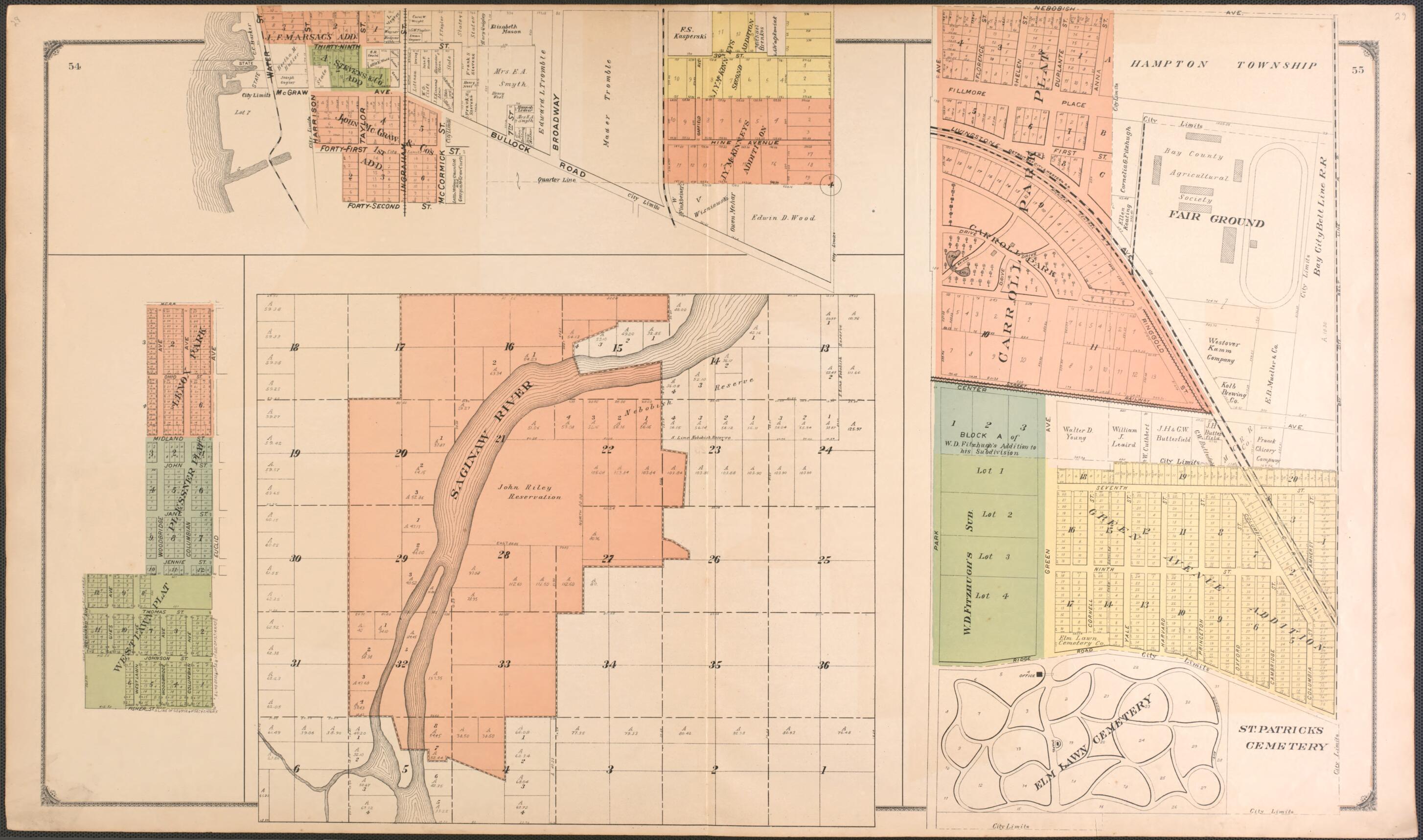 This old map of Bay City - 5 from Atlas of Bay County, Michigan from 1916 was created by Standard Map Company in 1916