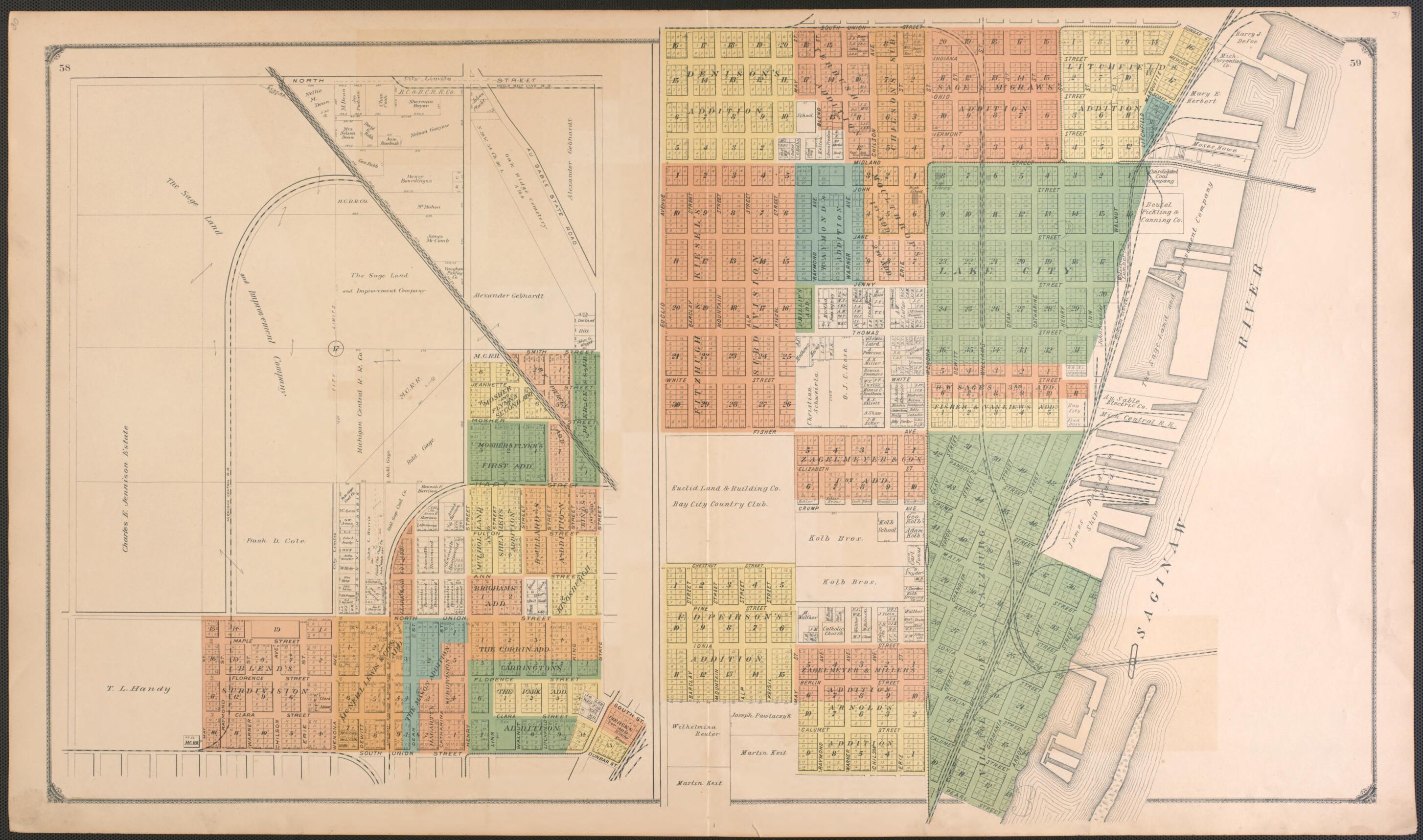 This old map of Bay City - 6 from Atlas of Bay County, Michigan from 1916 was created by Standard Map Company in 1916