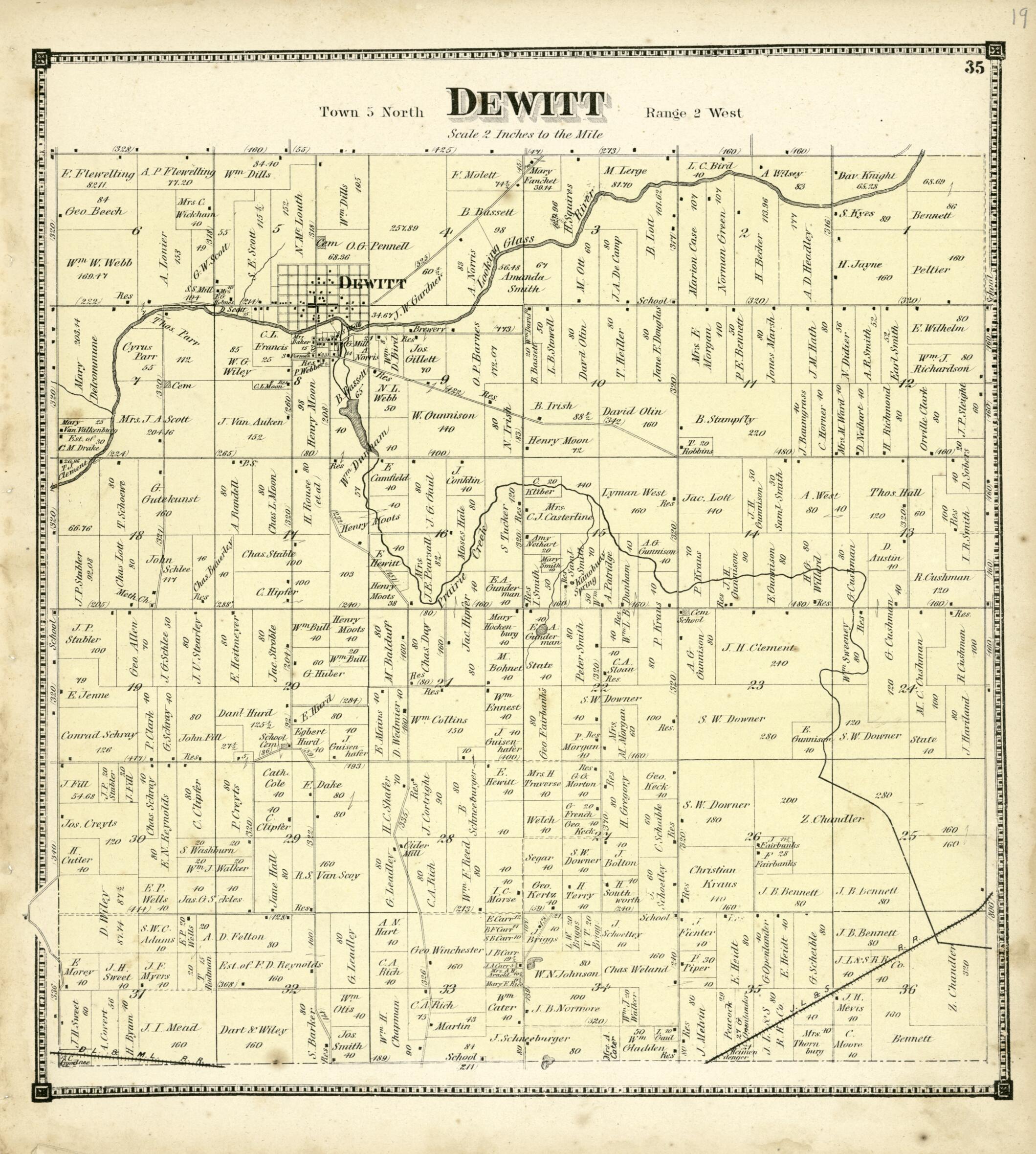 Dewitt from Atlas of Clinton County, Michigan 1873 by Relic Map Company