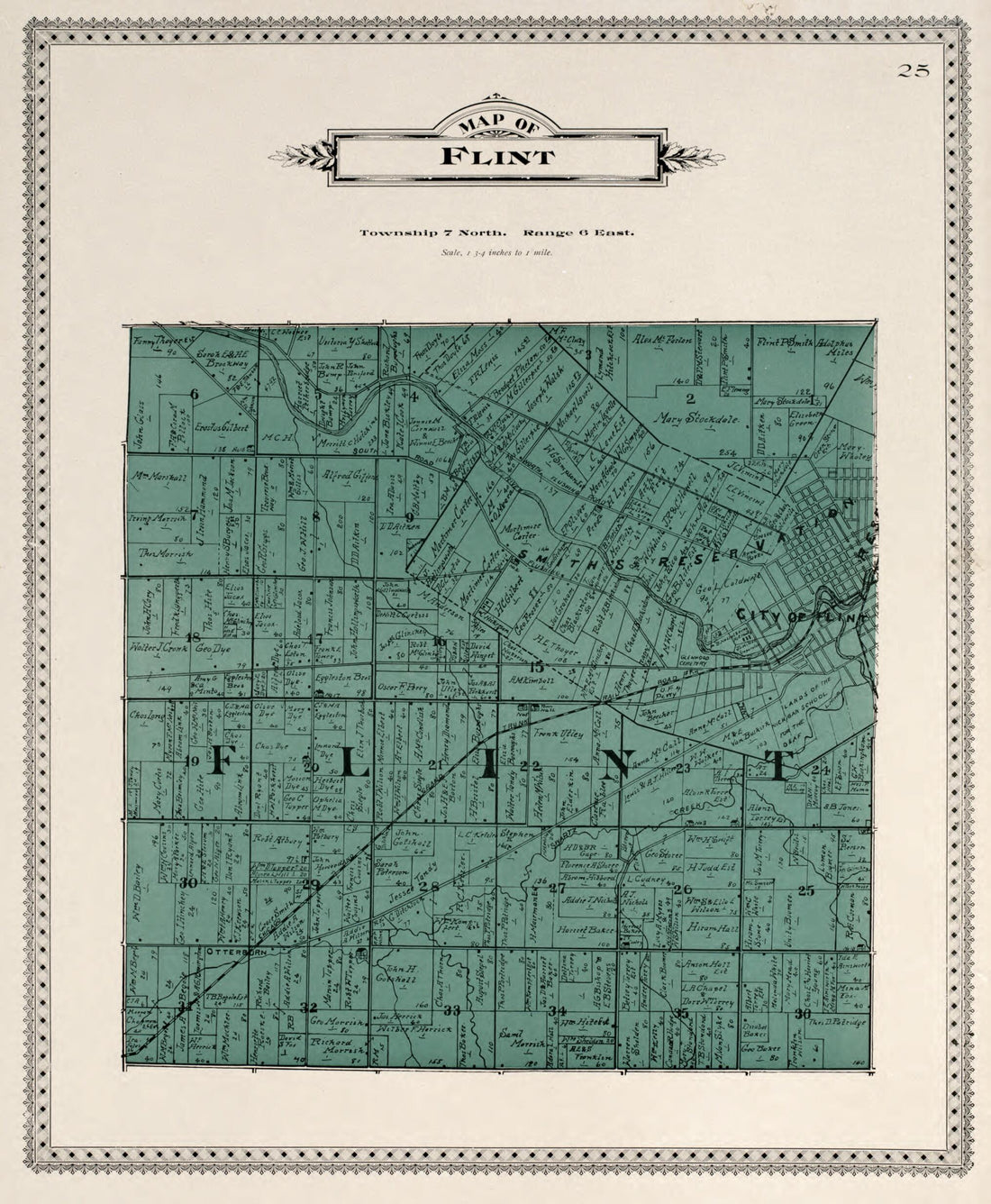 This old map of Map of Flint from Atlas of Genesee County, Michigan from 1899 was created by Homer A. Day in 1899