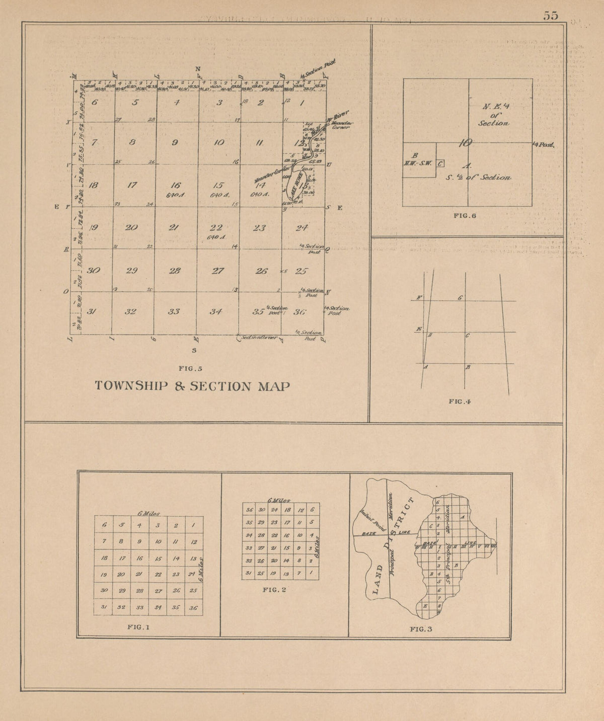 Township and Section Map from Plat Book of Huron County, Michigan 1904 by Relic Map Company
