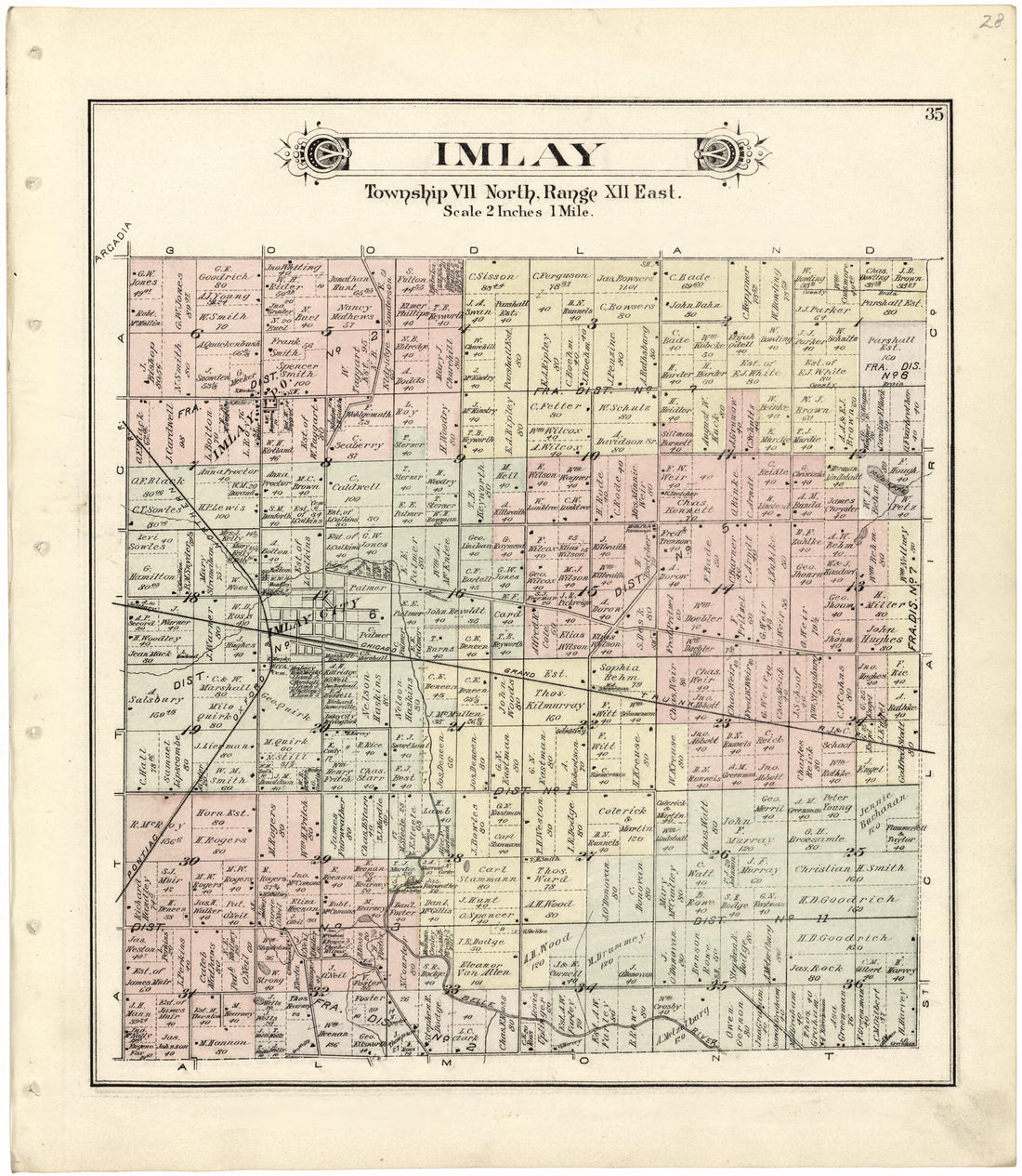 This old map of Imlay from Atlas and Directory of Lapeer County, Michigan from 1893 was created by E. Robinson Co in 1893