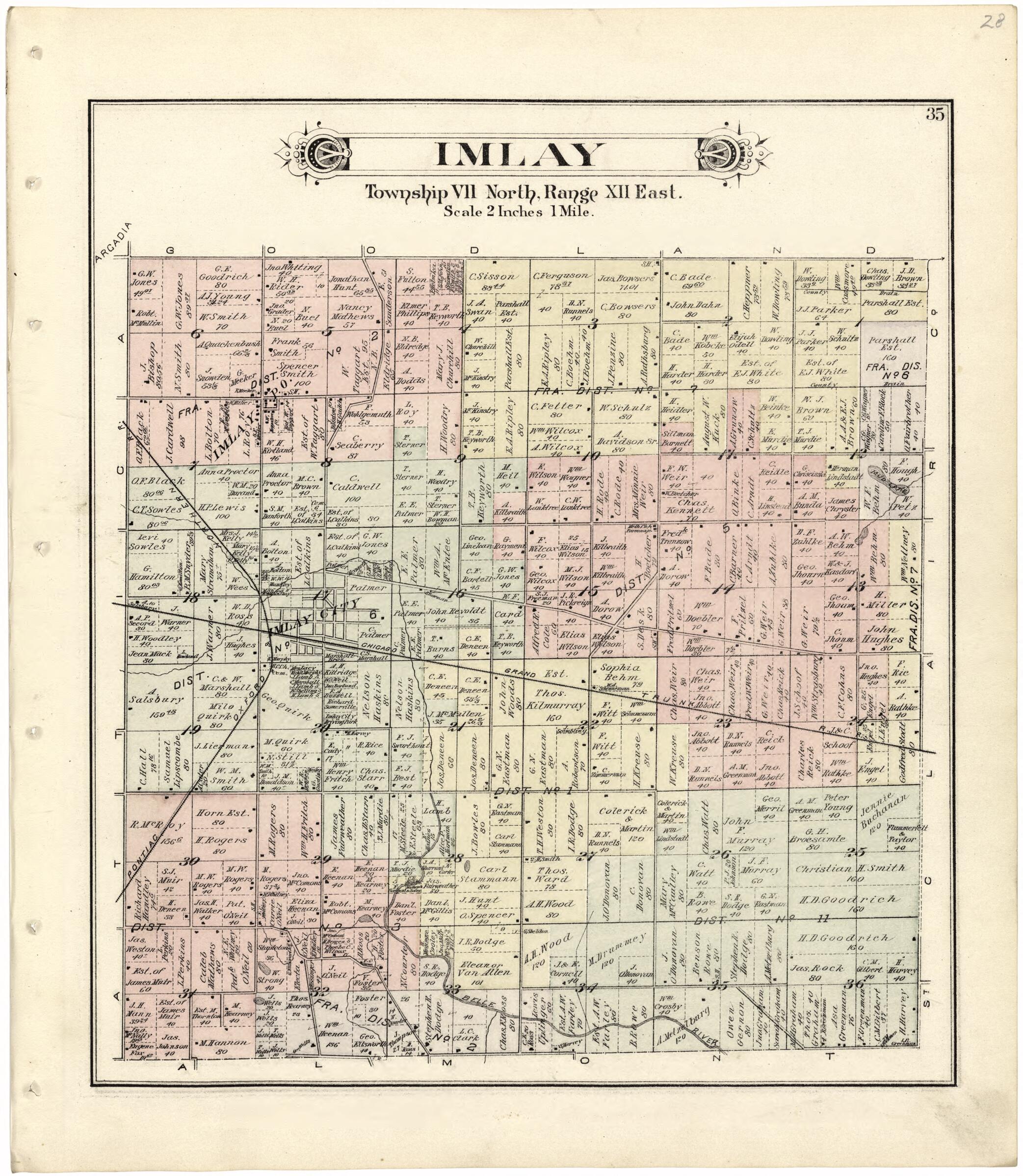 This old map of Imlay from Atlas and Directory of Lapeer County, Michigan from 1893 was created by E. Robinson Co in 1893