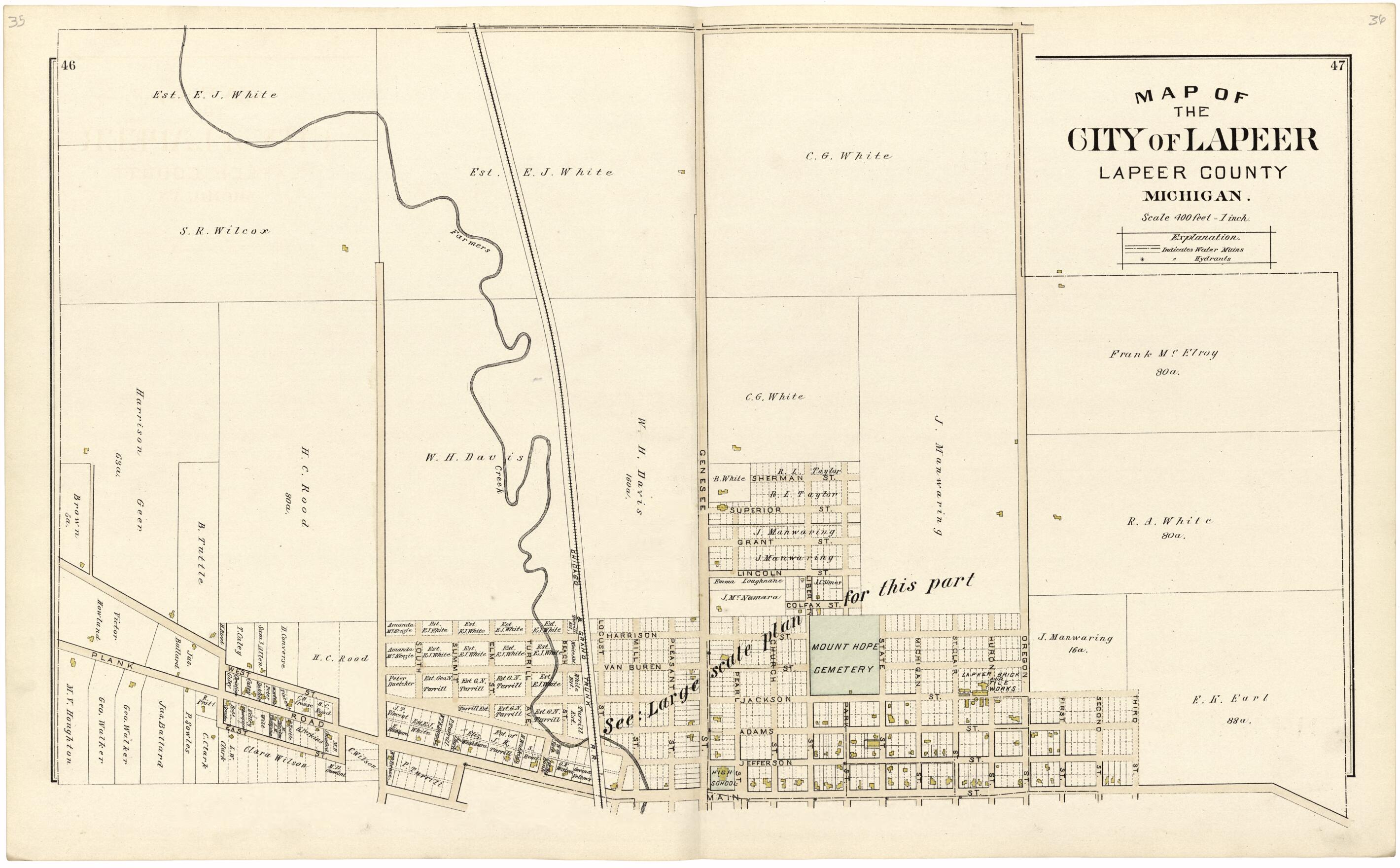 This old map of Map of the City of Lapeer from Atlas and Directory of Lapeer County, Michigan from 1893 was created by E. Robinson Co in 1893