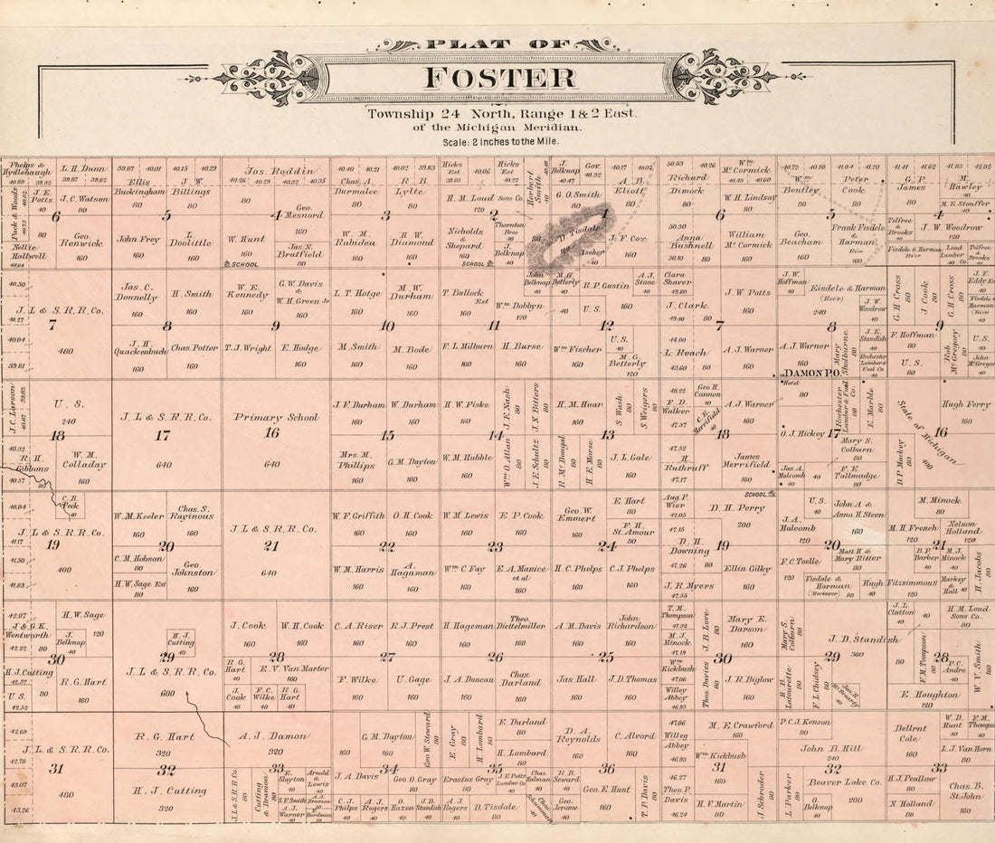 This old map of Rose City from Plat Book of Ogemaw County, Michigan from 1903 was created by P.A. & J.W. Myers (Firm) in 1903