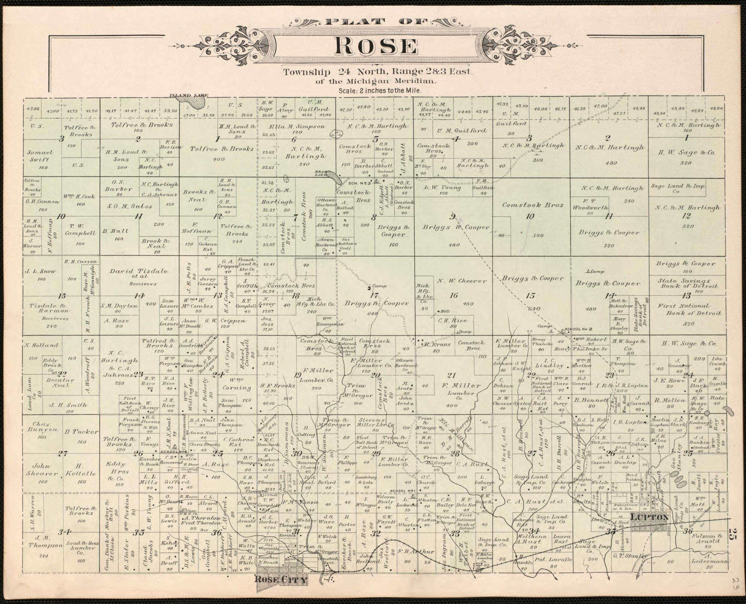 This old map of Goodar from Plat Book of Ogemaw County, Michigan from 1903 was created by P.A. & J.W. Myers (Firm) in 1903