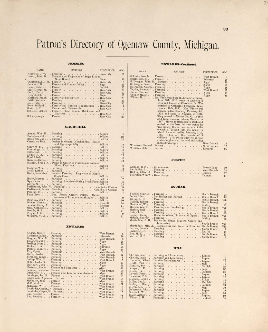 This old map of Michigan from Plat Book of Ogemaw County, Michigan from 1903 was created by P.A. & J.W. Myers (Firm) in 1903