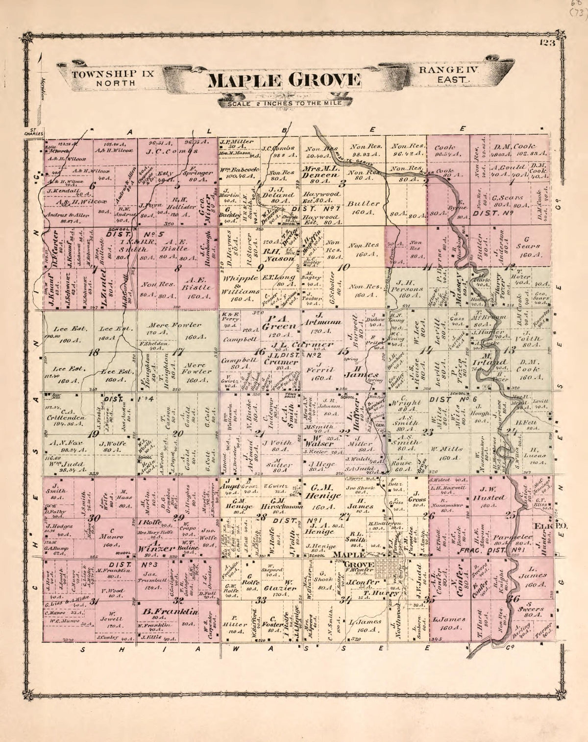 Maple Grove Township from Atlas of Saginaw County, Michigan 1877 by Relic Map Company