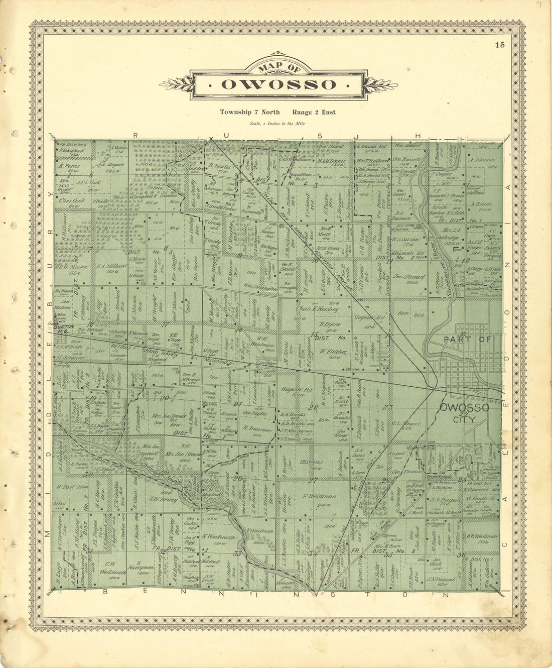 This old map of Map of Owosso from Illustrated Atlas of Shiawassee County, Michigan from 1895 was created by Atlas Publishing Co in 1895
