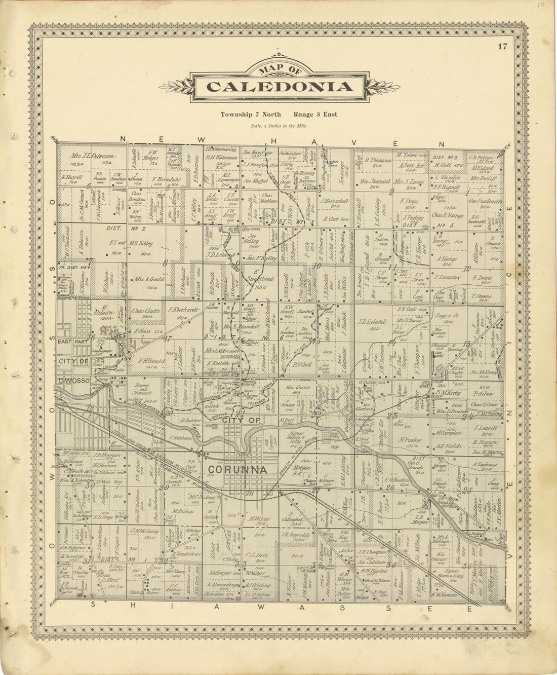 This old map of Map of Caledonia from Illustrated Atlas of Shiawassee County, Michigan from 1895 was created by Atlas Publishing Co in 1895