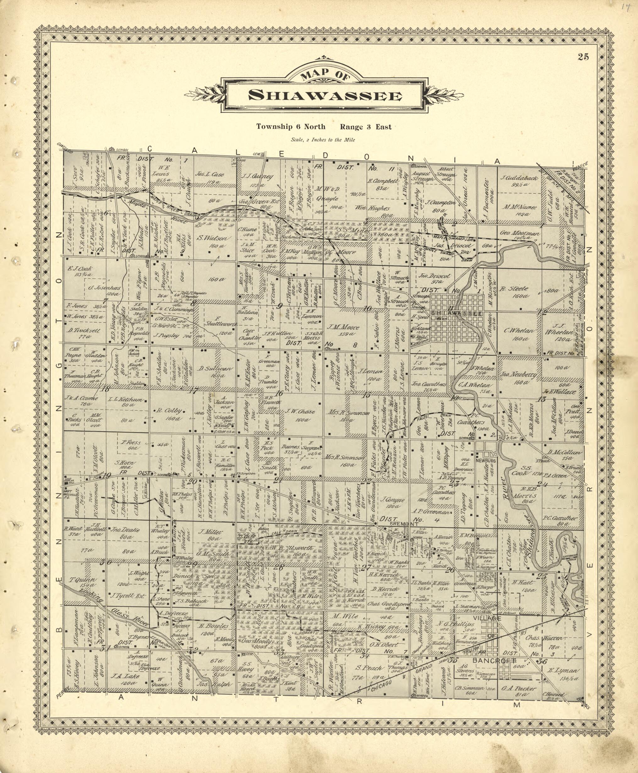 This old map of Map of Shiawassee from Illustrated Atlas of Shiawassee County, Michigan from 1895 was created by Atlas Publishing Co in 1895
