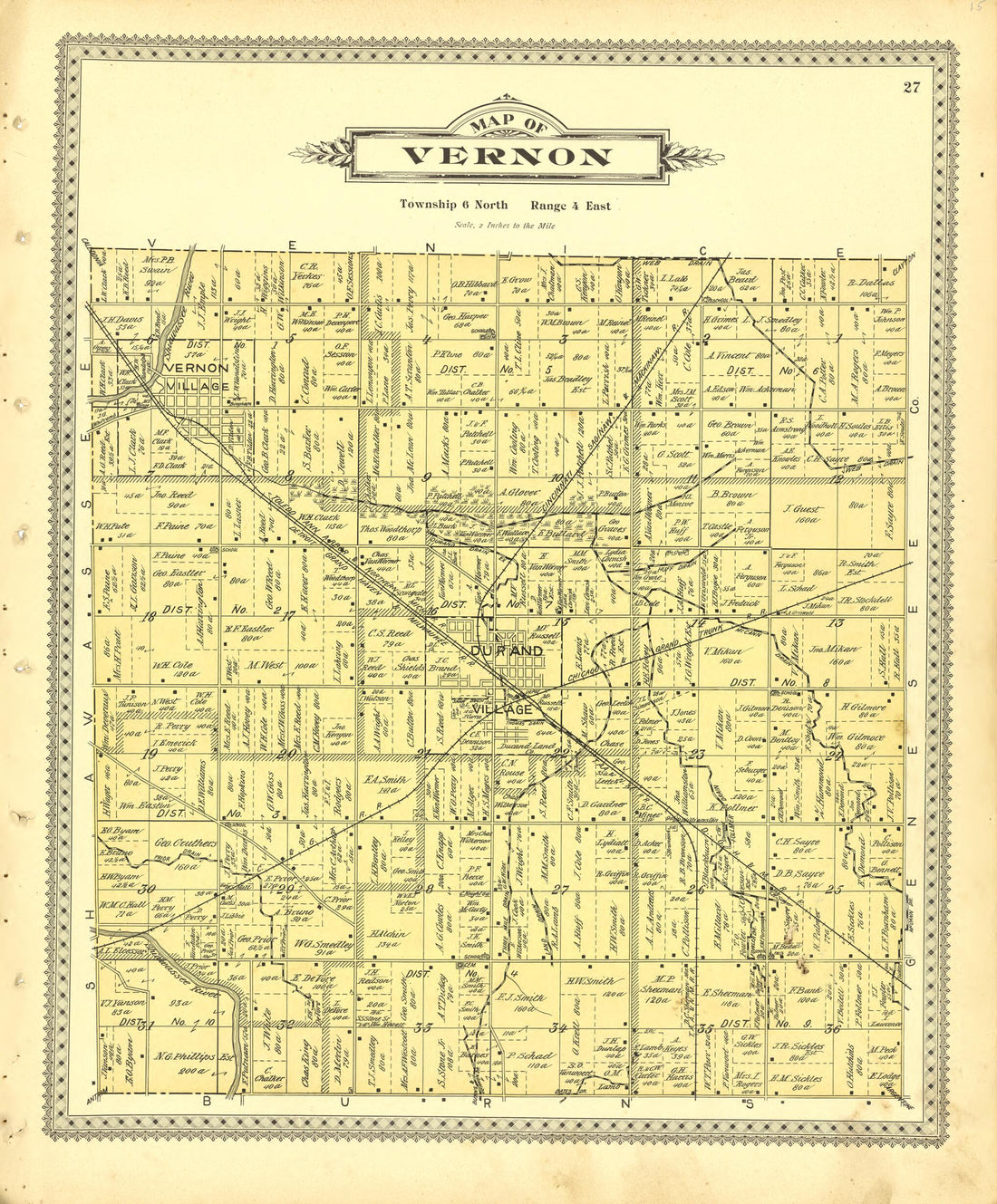This old map of Map of Vernon from Illustrated Atlas of Shiawassee County, Michigan from 1895 was created by Atlas Publishing Co in 1895