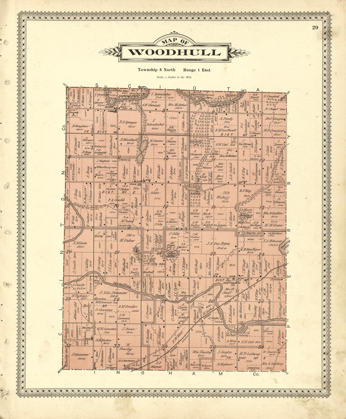 This old map of Map of Woodhull from Illustrated Atlas of Shiawassee County, Michigan from 1895 was created by Atlas Publishing Co in 1895