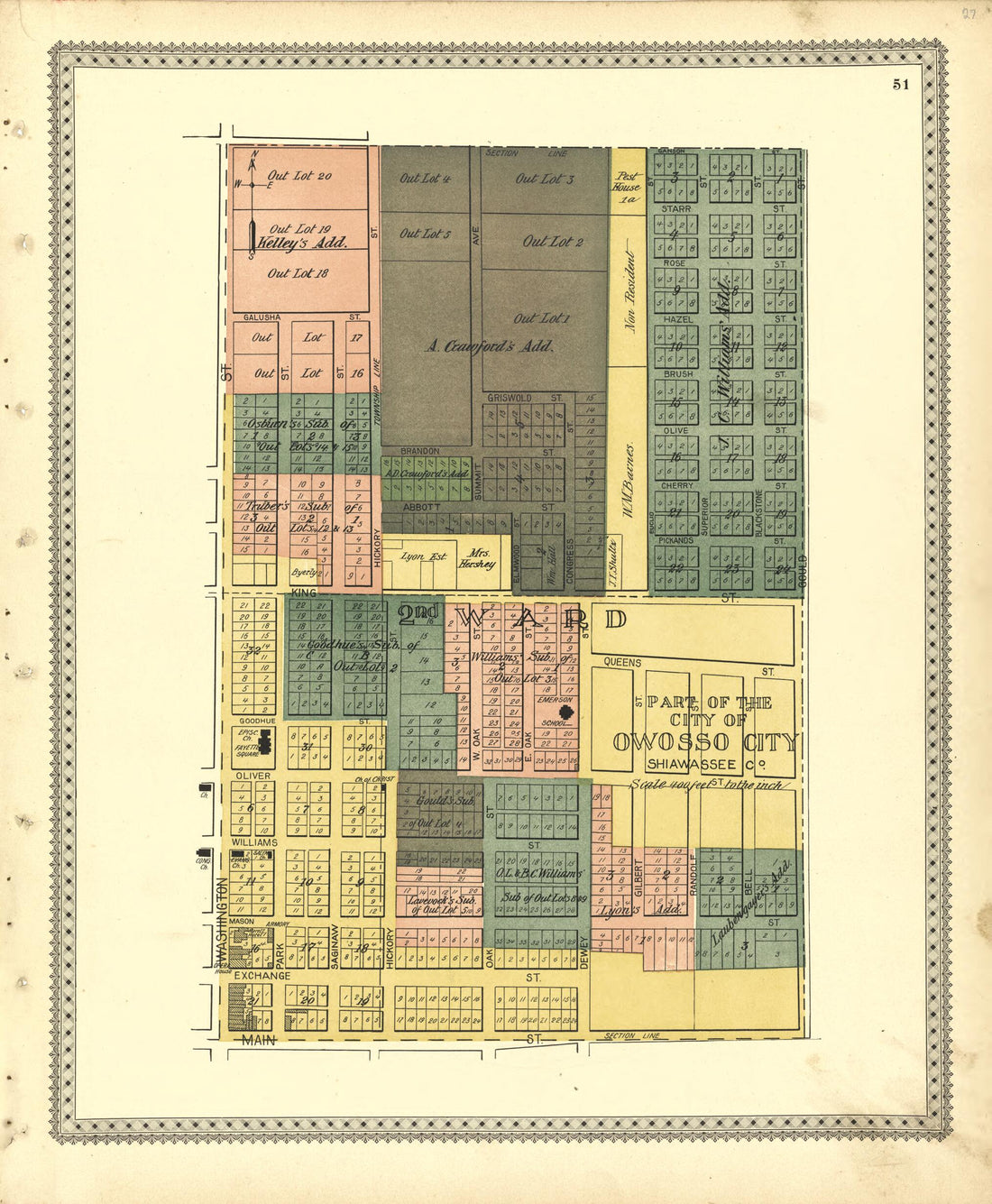 This old map of Part of the City of Owosso Shiawassee Co. Mich from Illustrated Atlas of Shiawassee County, Michigan from 1895 was created by Atlas Publishing Co in 1895