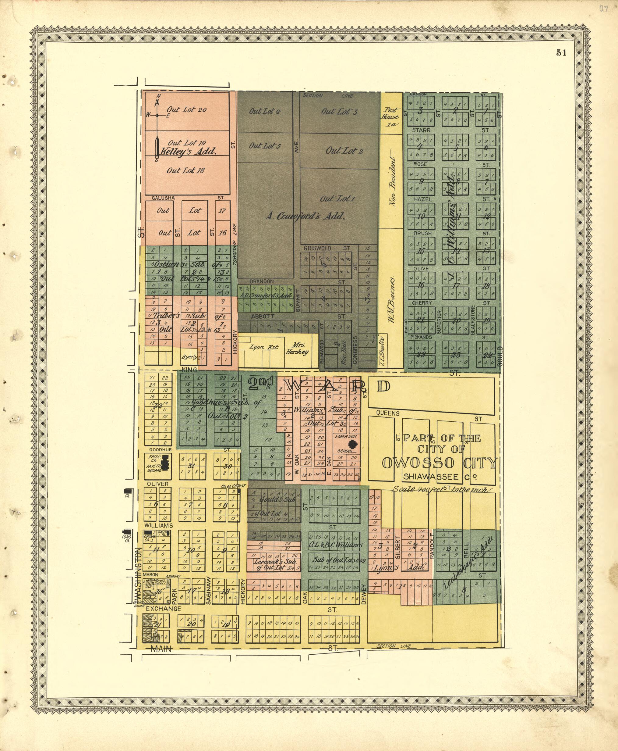 This old map of Part of the City of Owosso Shiawassee Co. Mich from Illustrated Atlas of Shiawassee County, Michigan from 1895 was created by Atlas Publishing Co in 1895