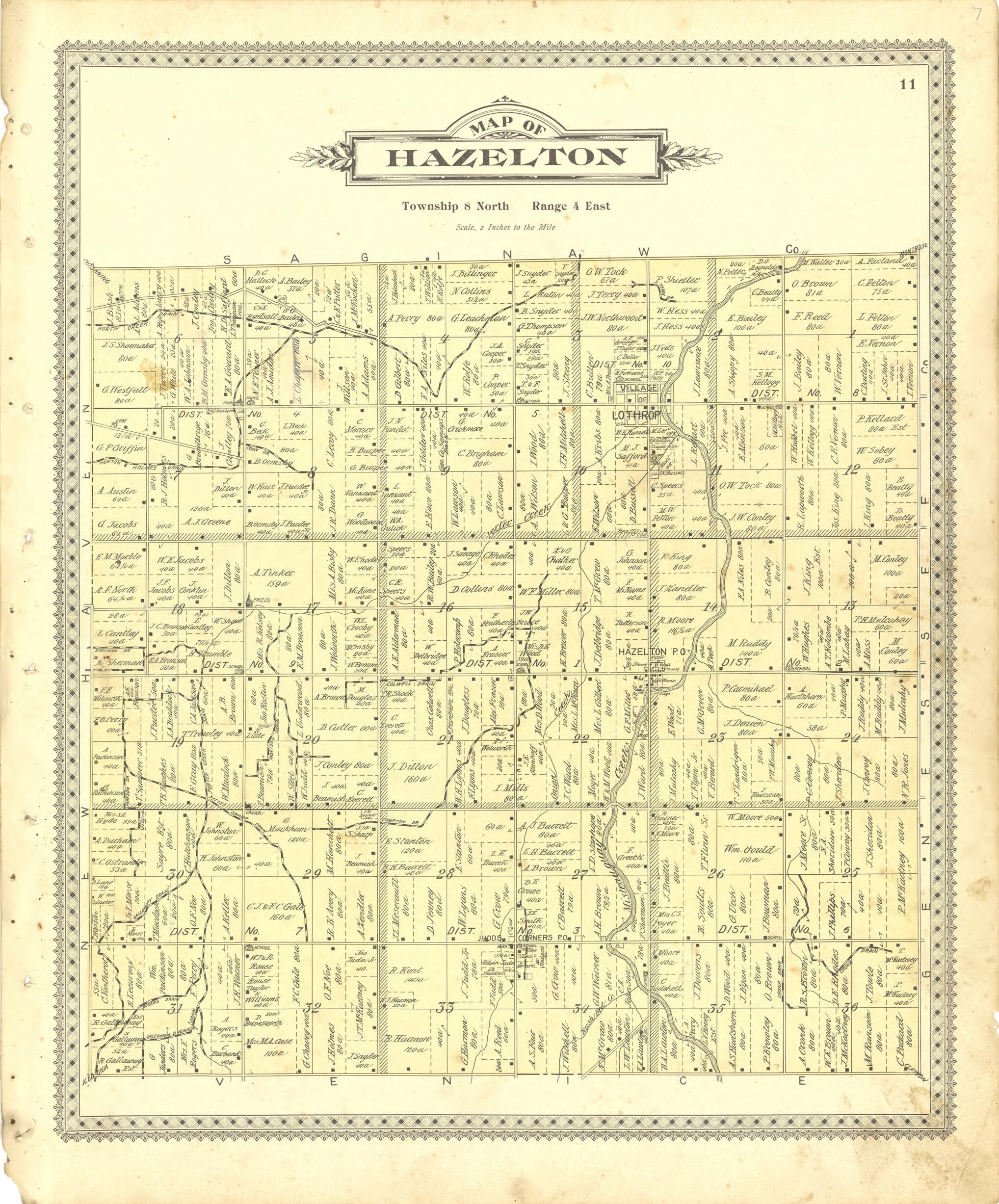 This old map of Map of Hazelton from Illustrated Atlas of Shiawassee County, Michigan from 1895 was created by Atlas Publishing Co in 1895