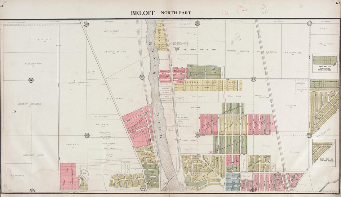 This old map of Beloit - North Part from Standard Atlas of Rock County, Wisconsin from 1917 was created by Hennessey & Co in 1917
