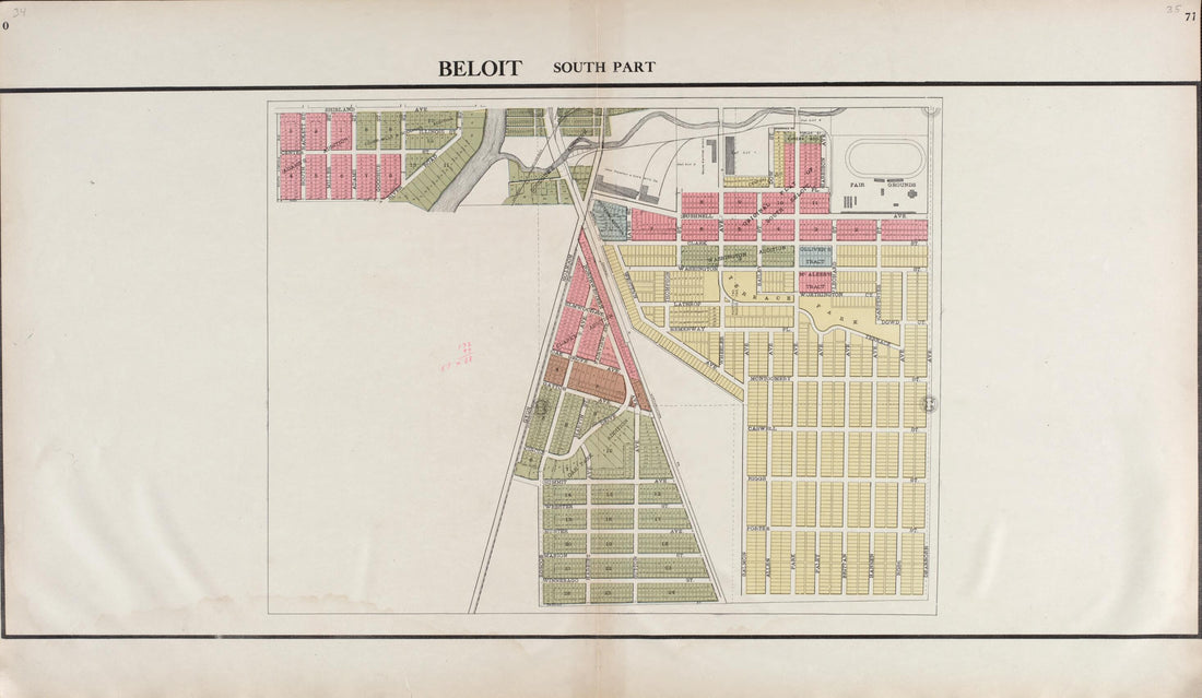 This old map of Beloit - South Part from Standard Atlas of Rock County, Wisconsin from 1917 was created by Hennessey & Co in 1917