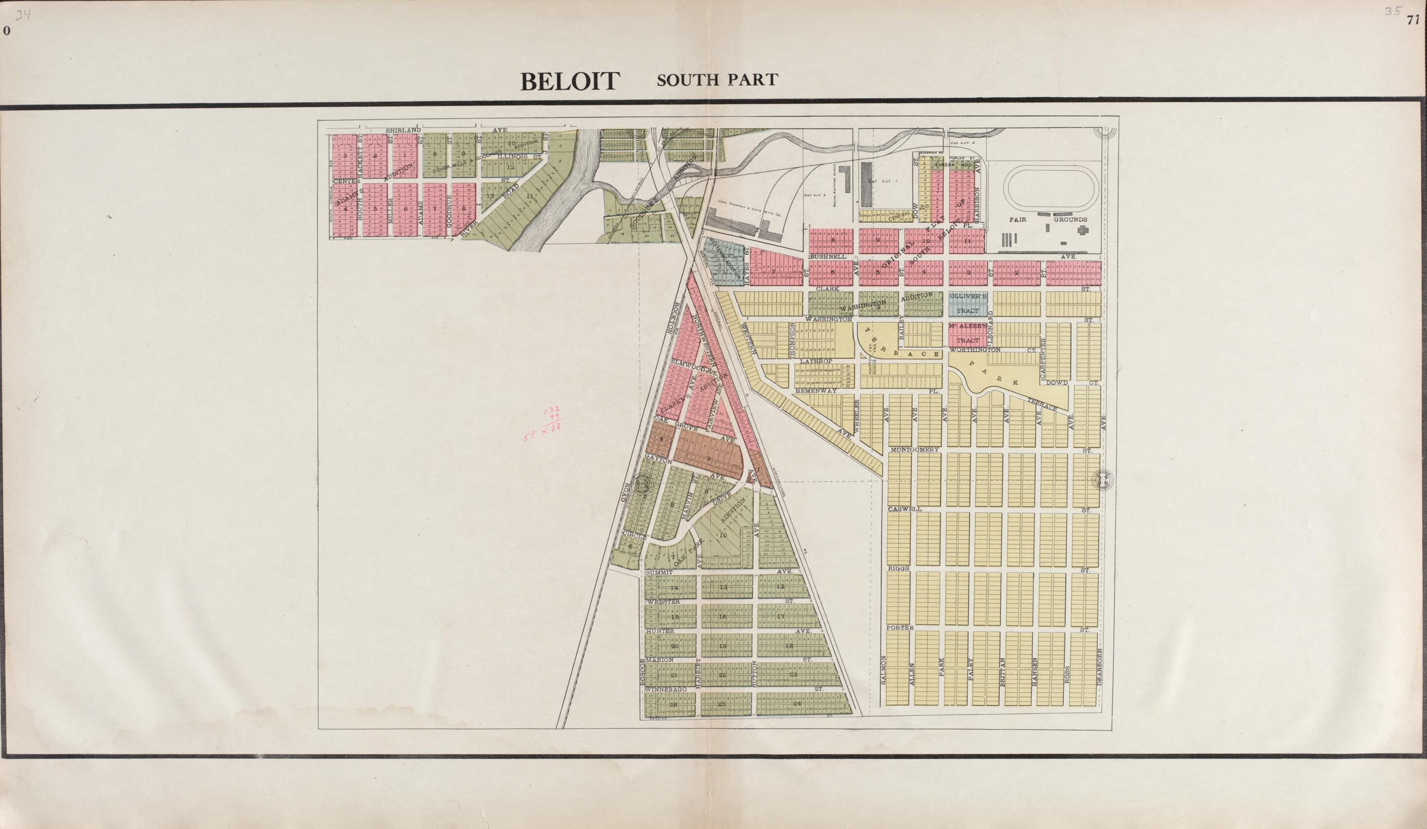 This old map of Beloit - South Part from Standard Atlas of Rock County, Wisconsin from 1917 was created by Hennessey & Co in 1917
