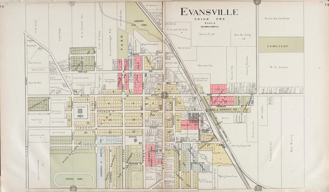 This old map of Evansville from Standard Atlas of Rock County, Wisconsin from 1917 was created by Hennessey & Co in 1917
