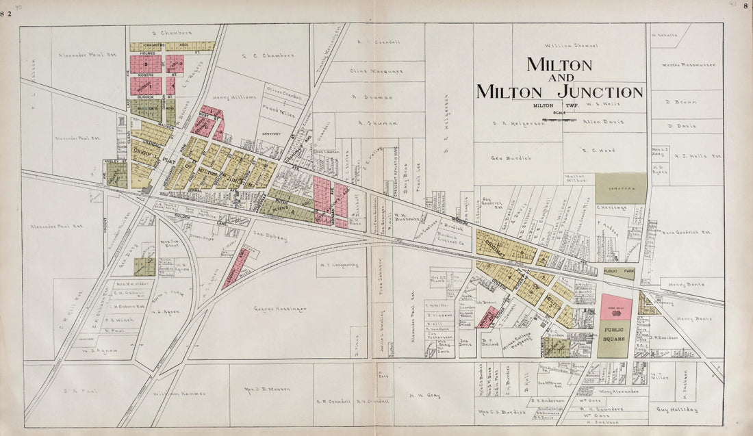 This old map of Milton and Milton Junction from Standard Atlas of Rock County, Wisconsin from 1917 was created by Hennessey & Co in 1917